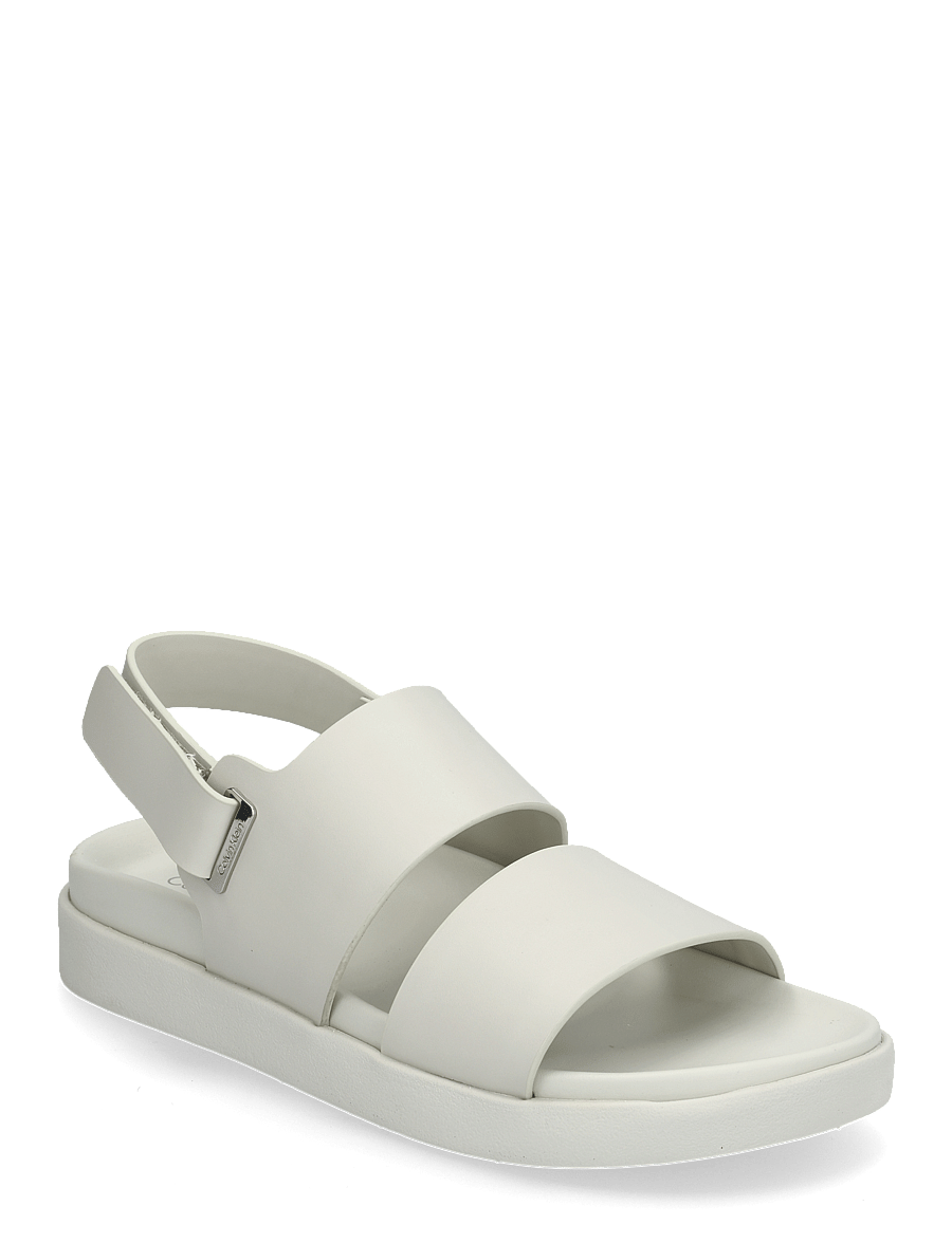 Calvin Klein - FLAT ADJ SANDAL EYELET - flade sandaler - silver birch - 0