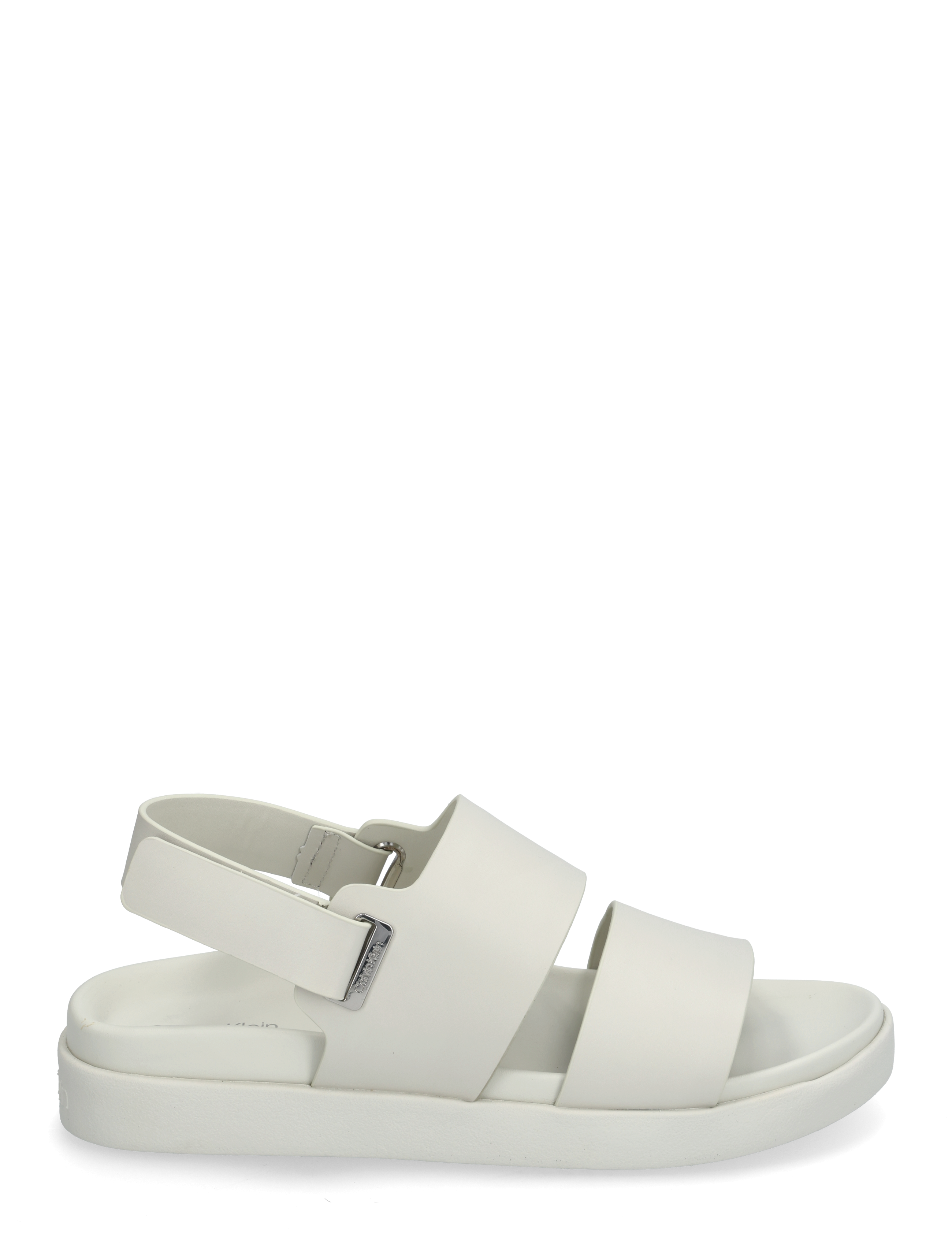Calvin Klein - FLAT ADJ SANDAL EYELET - flade sandaler - silver birch - 1