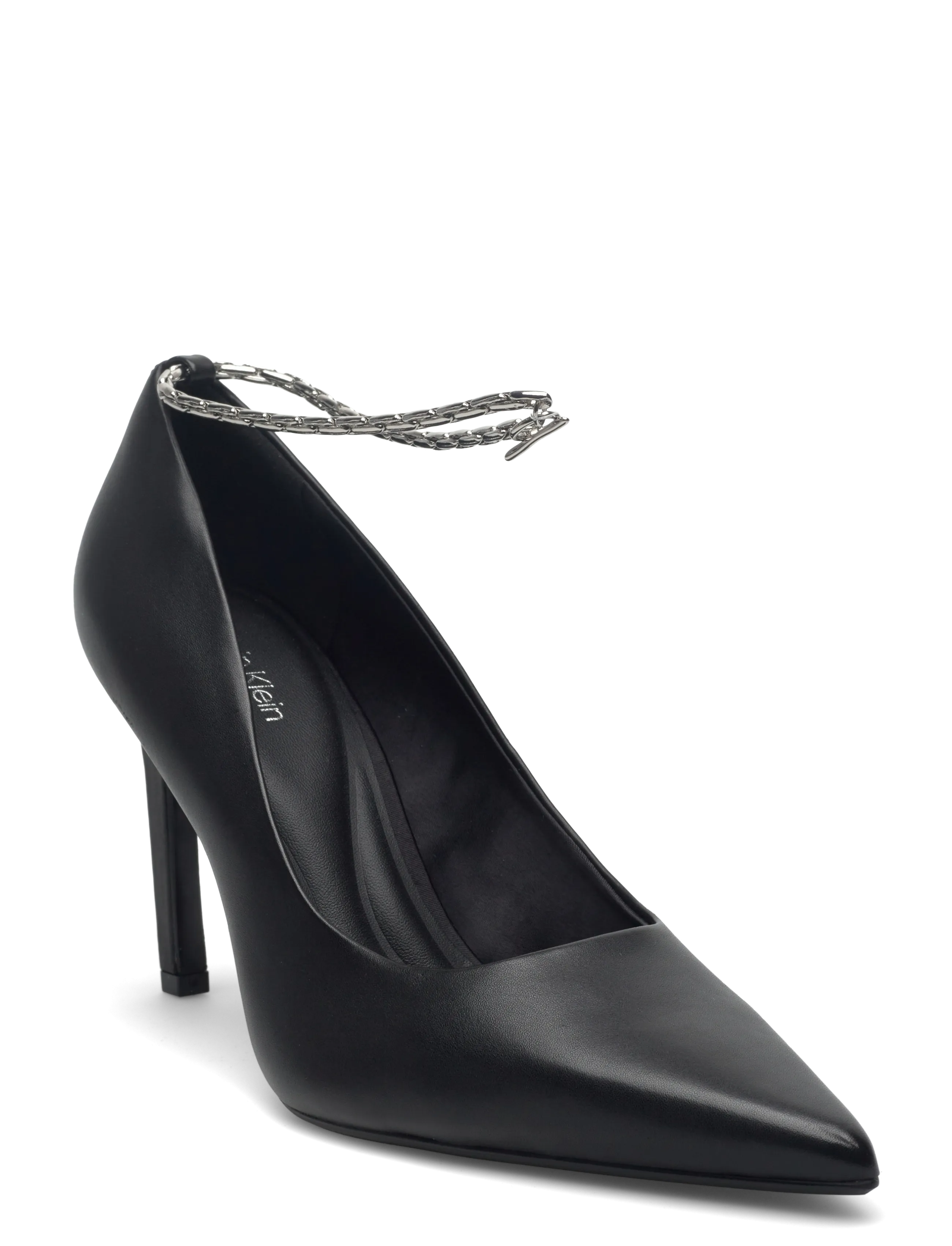 Calvin Klein ESS STILETTO HDW CHAIN LTH 90 - Wysokie obcasy - BLACK / black