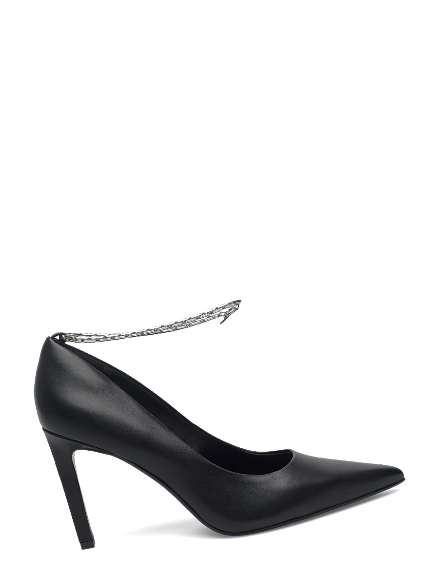 Calvin Klein - ESS STILETTO HDW CHAIN LTH 90 - pumps - black - 1
