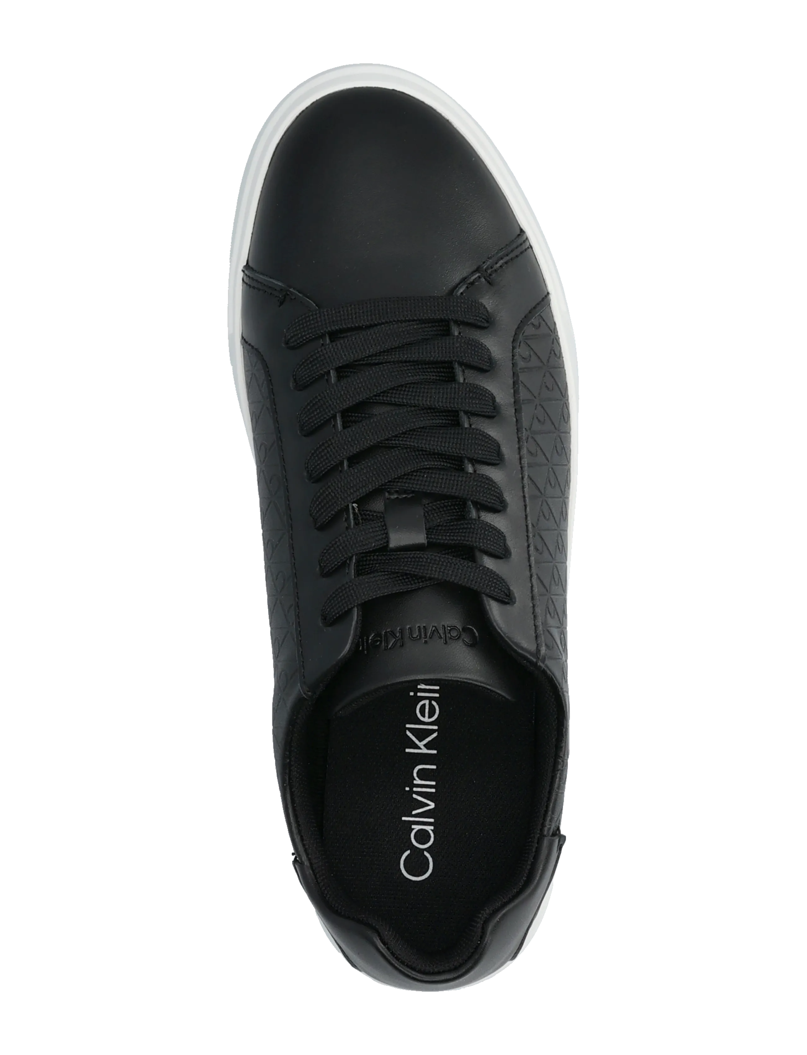 Calvin Klein - LOW PRO CUPS LACEUP LTH AOP - low tops - ck black - 3