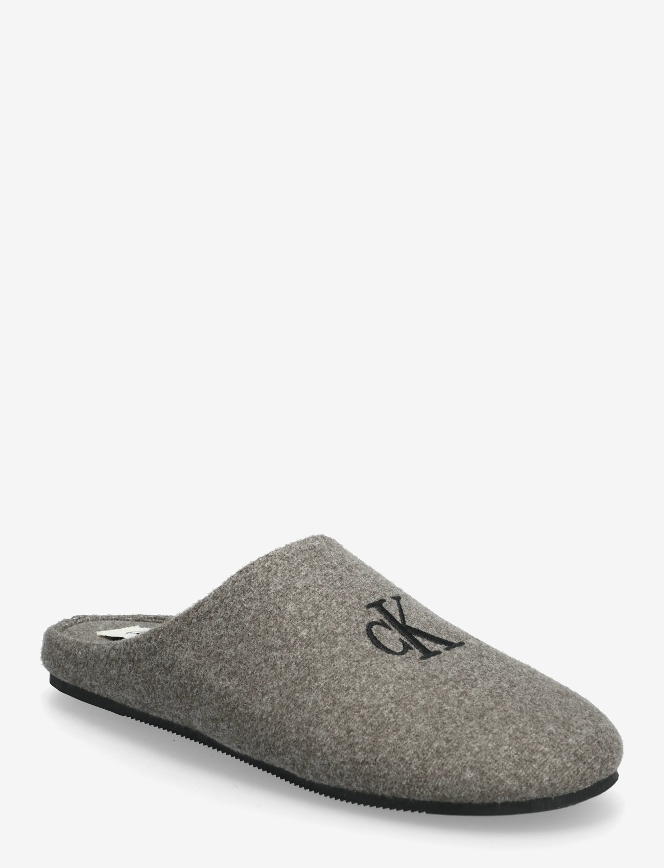 Calvin Klein - HOME SLIPPER MULE WOOL FELT - alltags-style - black/granite gray - 0