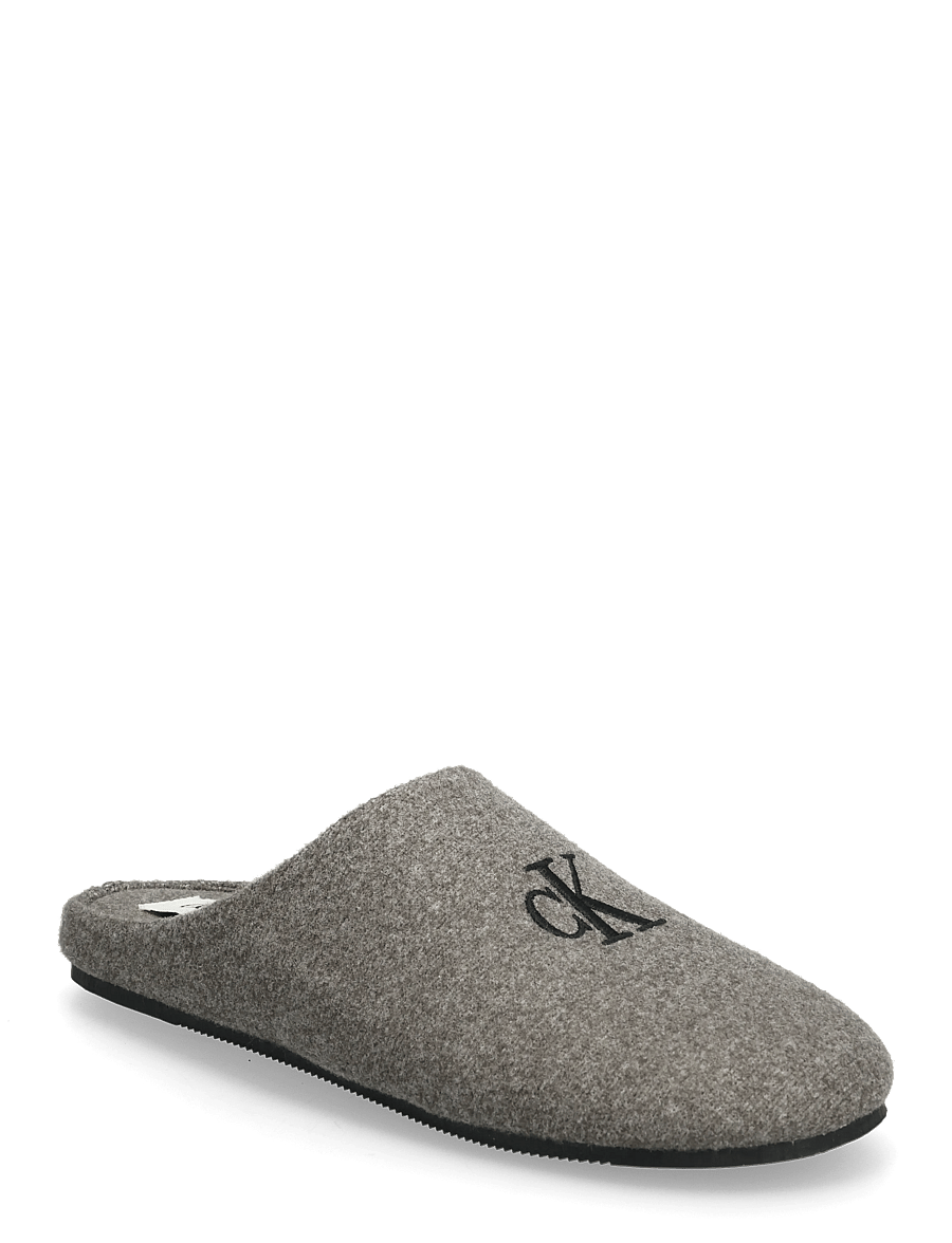 Calvin Klein - HOME SLIPPER MULE WOOL FELT - everyday style - black/granite gray - 0