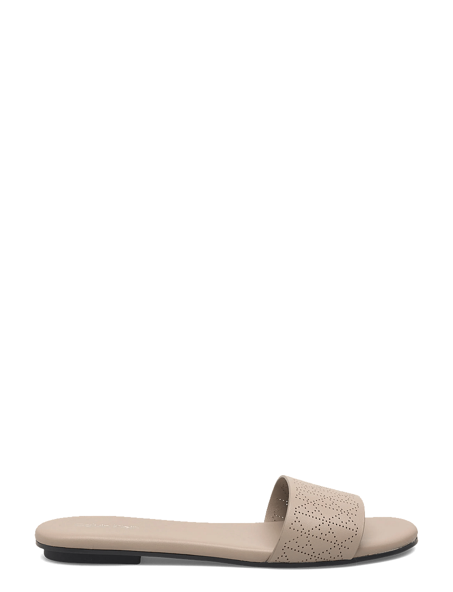 Calvin Klein - ORG FLAT SNDL ONE BAR LTH AOP - flache sandalen - nomad - 1