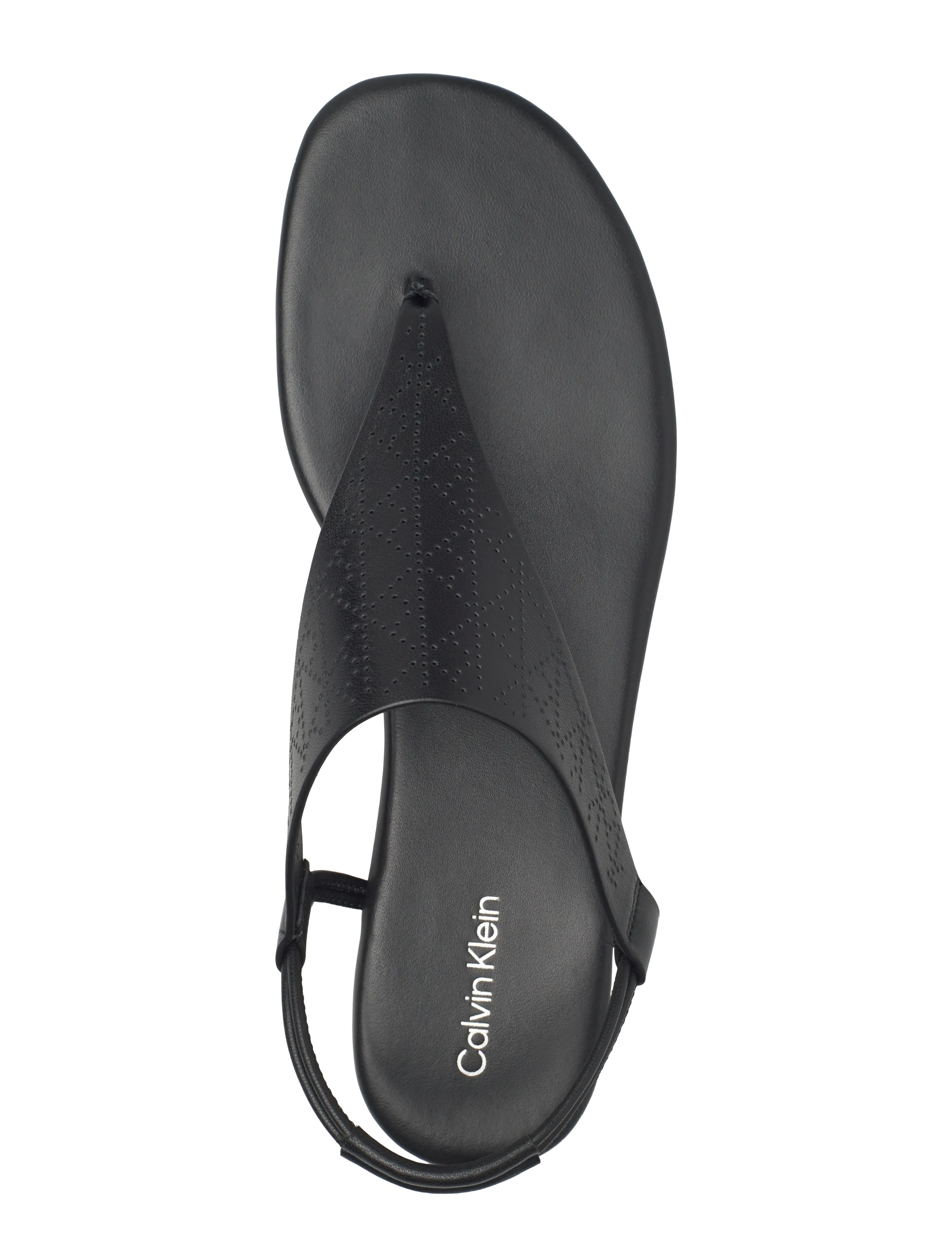 Calvin Klein - ORG FLAT SNDL THONG LTH AOP - flade sandaler - triple black mono - 3
