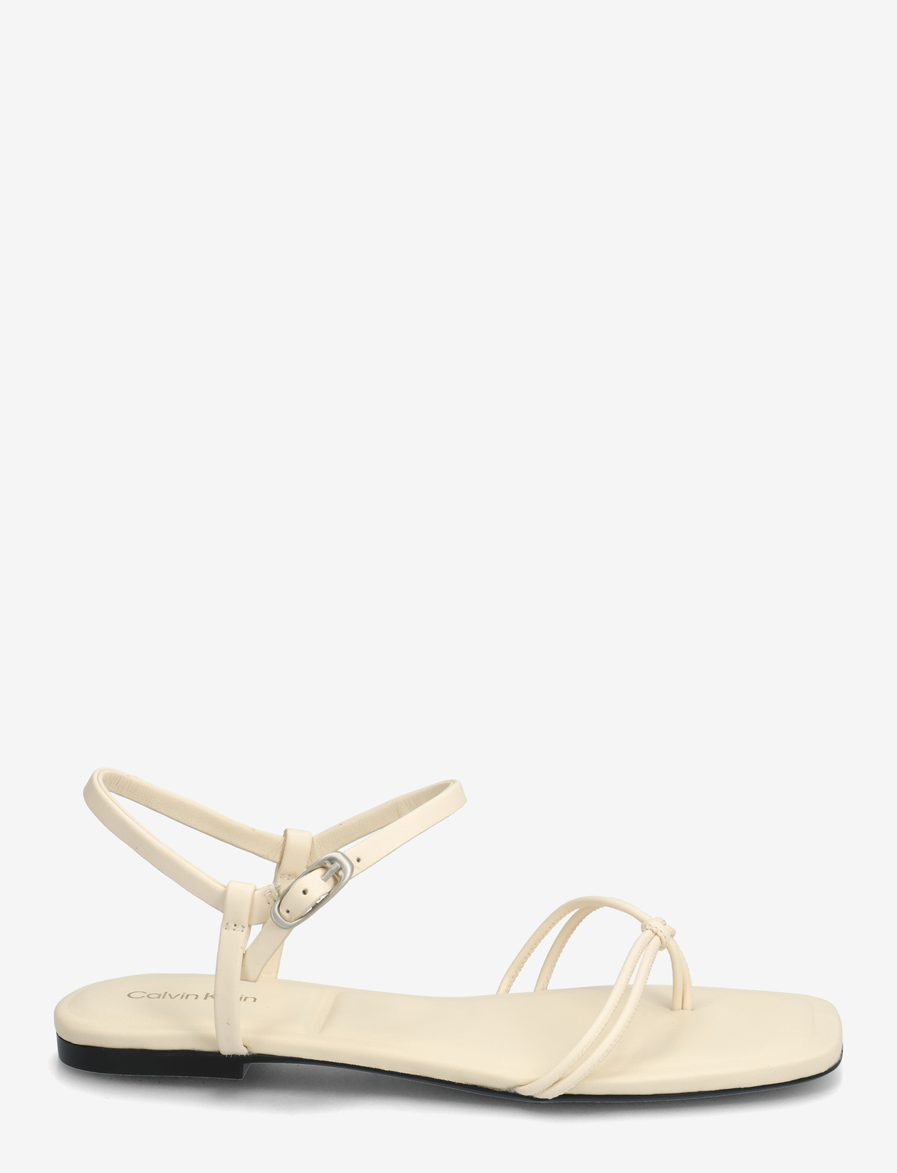 Calvin Klein - SQUARE FLAT SANDAL STRAP LTH - flade sandaler - light cashew - 1
