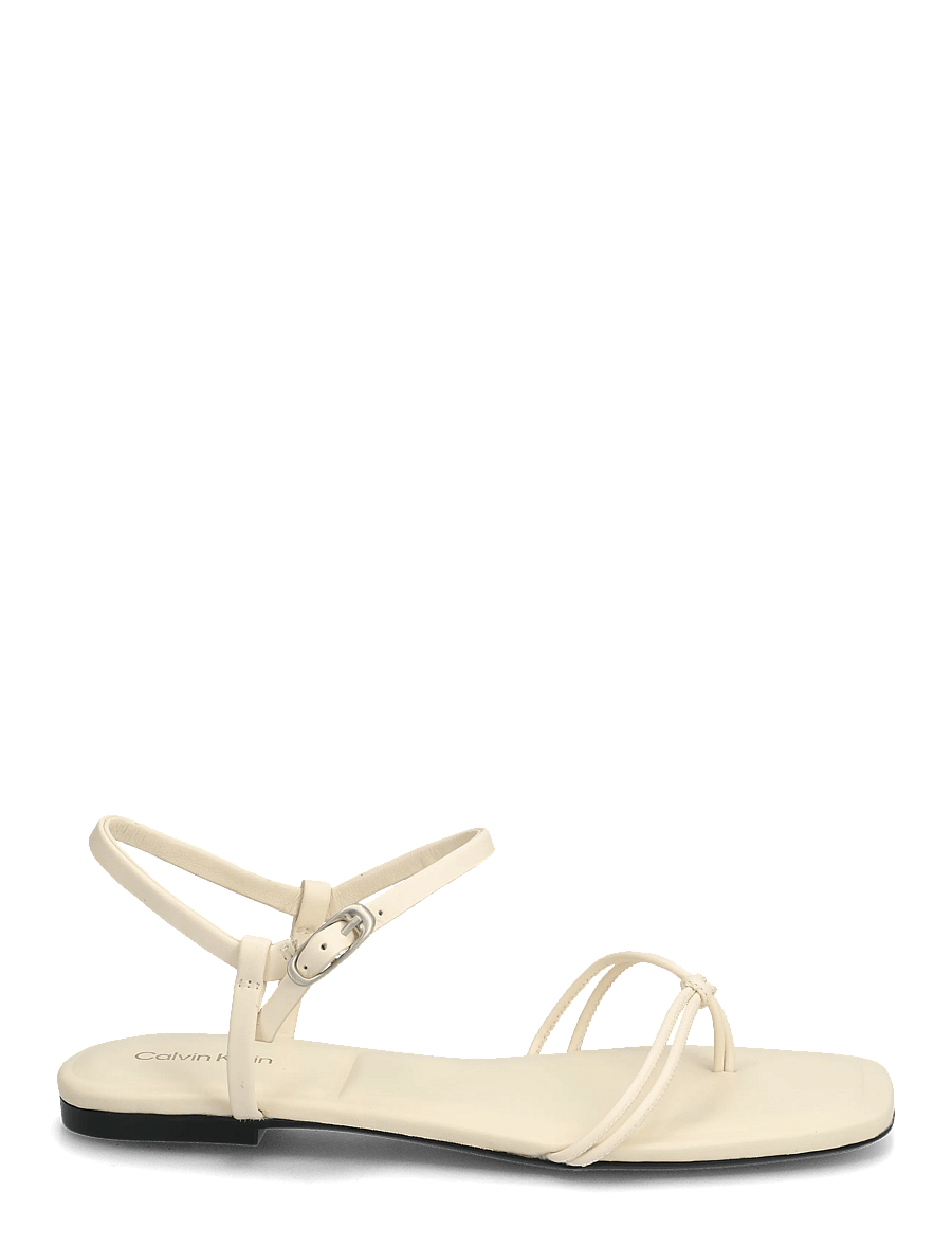 Calvin Klein - SQUARE FLAT SANDAL STRAP LTH - flache sandalen - light cashew - 1