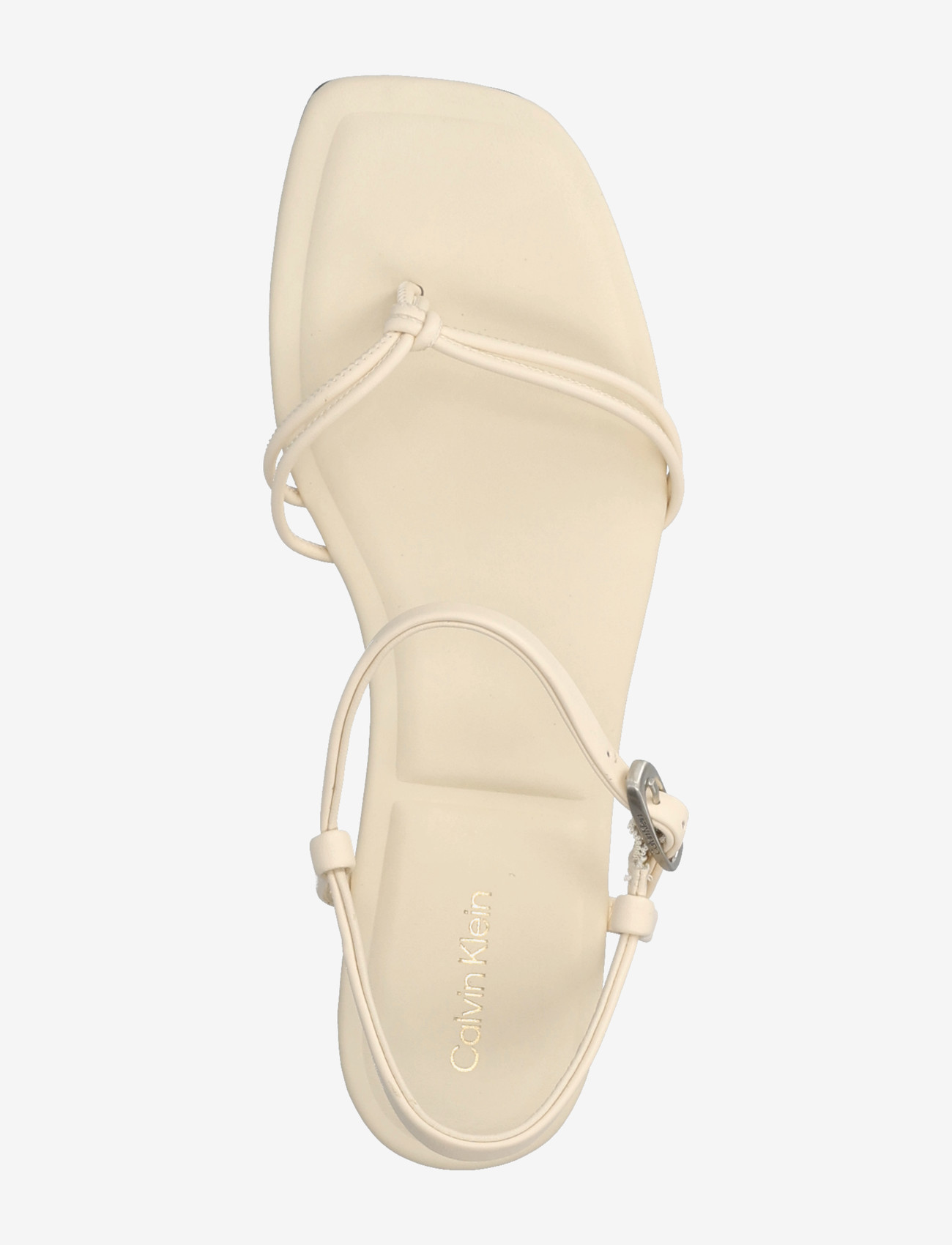 Calvin Klein - SQUARE FLAT SANDAL STRAP LTH - flade sandaler - light cashew - 3