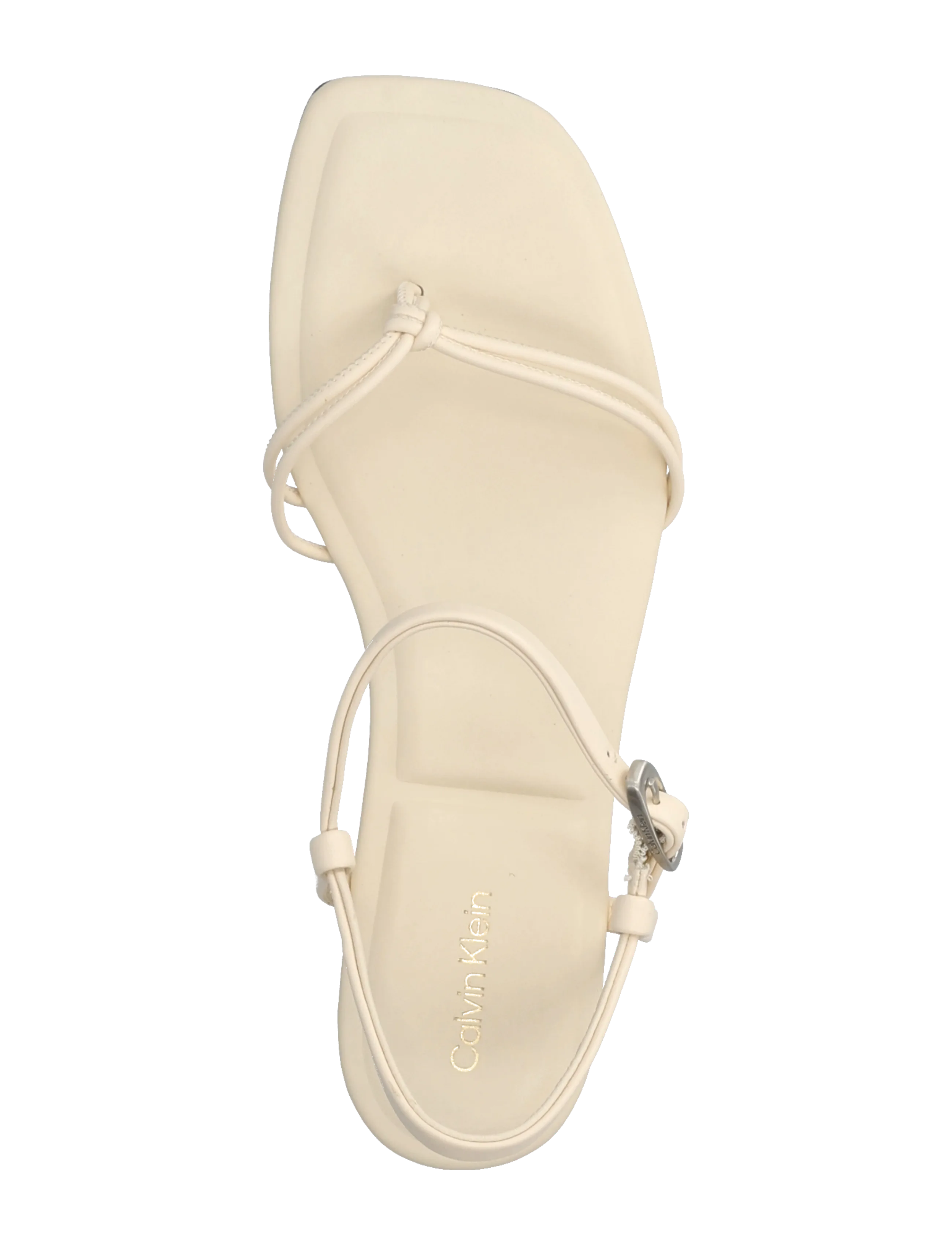 Calvin Klein - SQUARE FLAT SANDAL STRAP LTH - flache sandalen - light cashew - 3