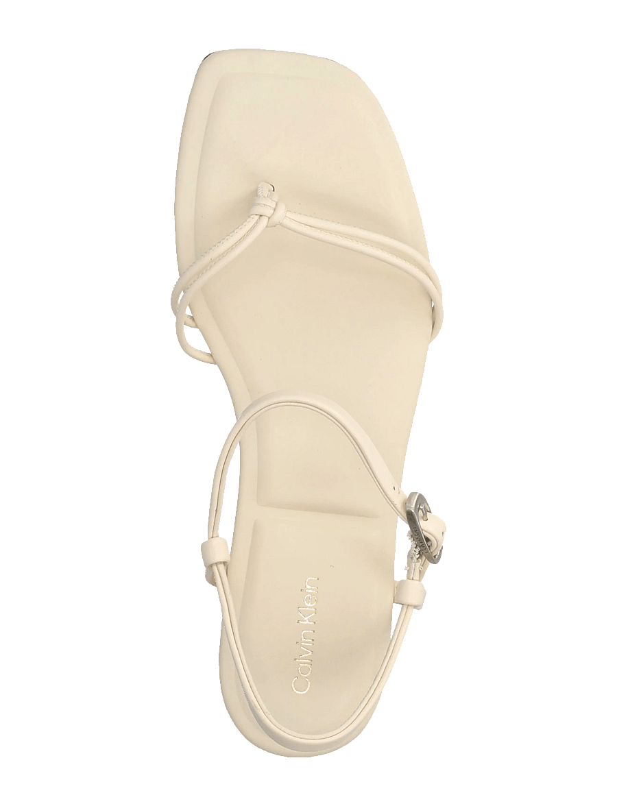 Calvin Klein - SQUARE FLAT SANDAL STRAP LTH - flache sandalen - light cashew - 3