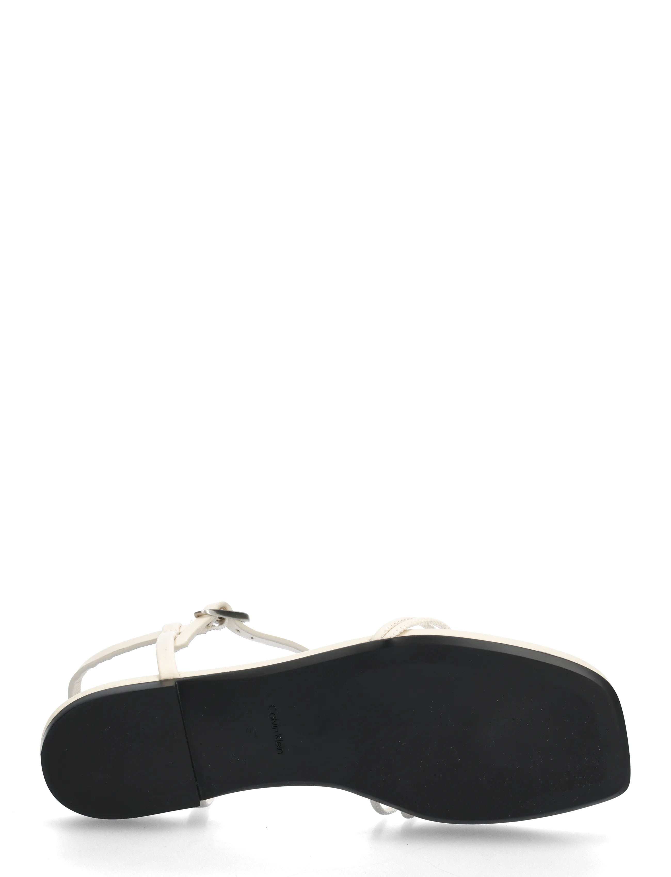 Calvin Klein - SQUARE FLAT SANDAL STRAP LTH - flache sandalen - light cashew - 4