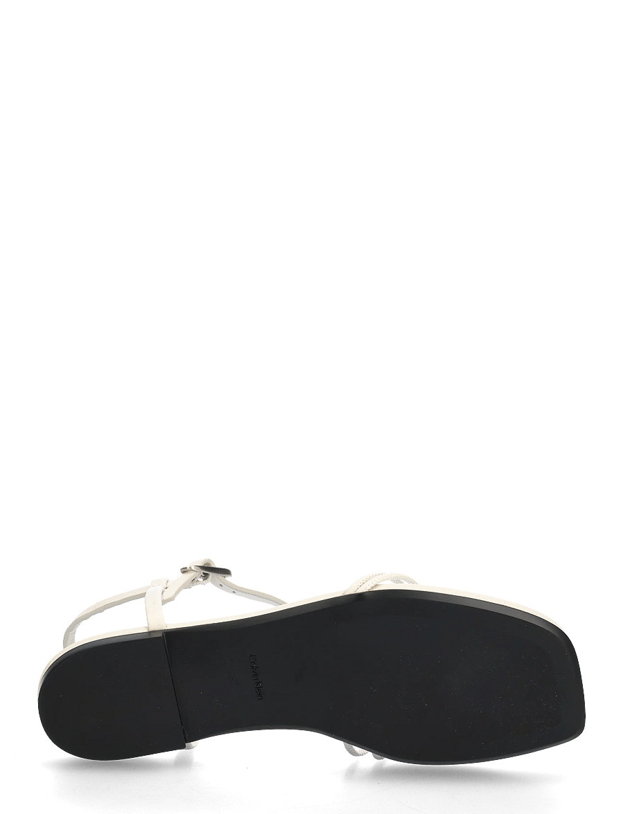 Calvin Klein - SQUARE FLAT SANDAL STRAP LTH - flache sandalen - light cashew - 4