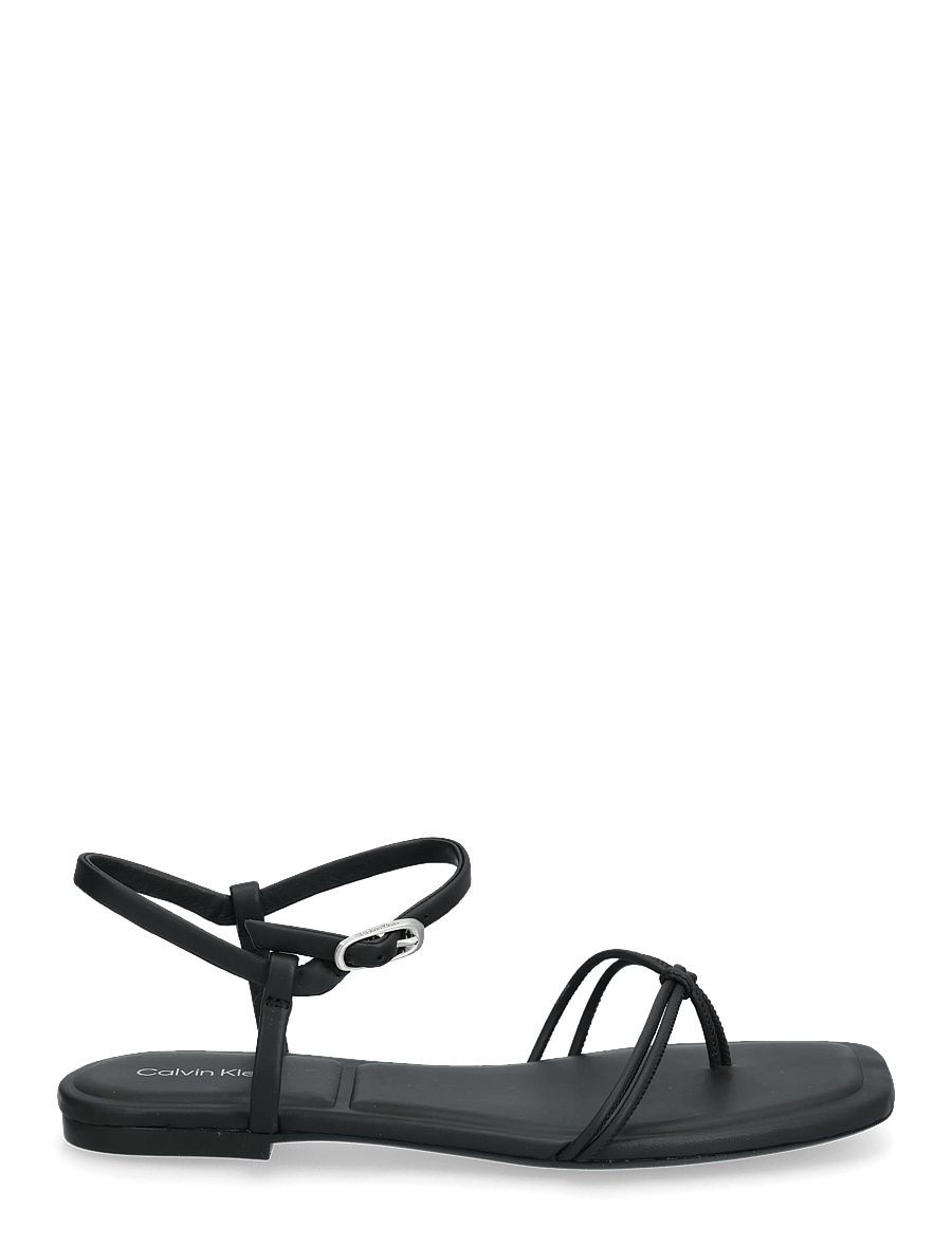 Calvin Klein - SQUARE FLAT SANDAL STRAP LTH - kontsata sandaalid - triple black - 1