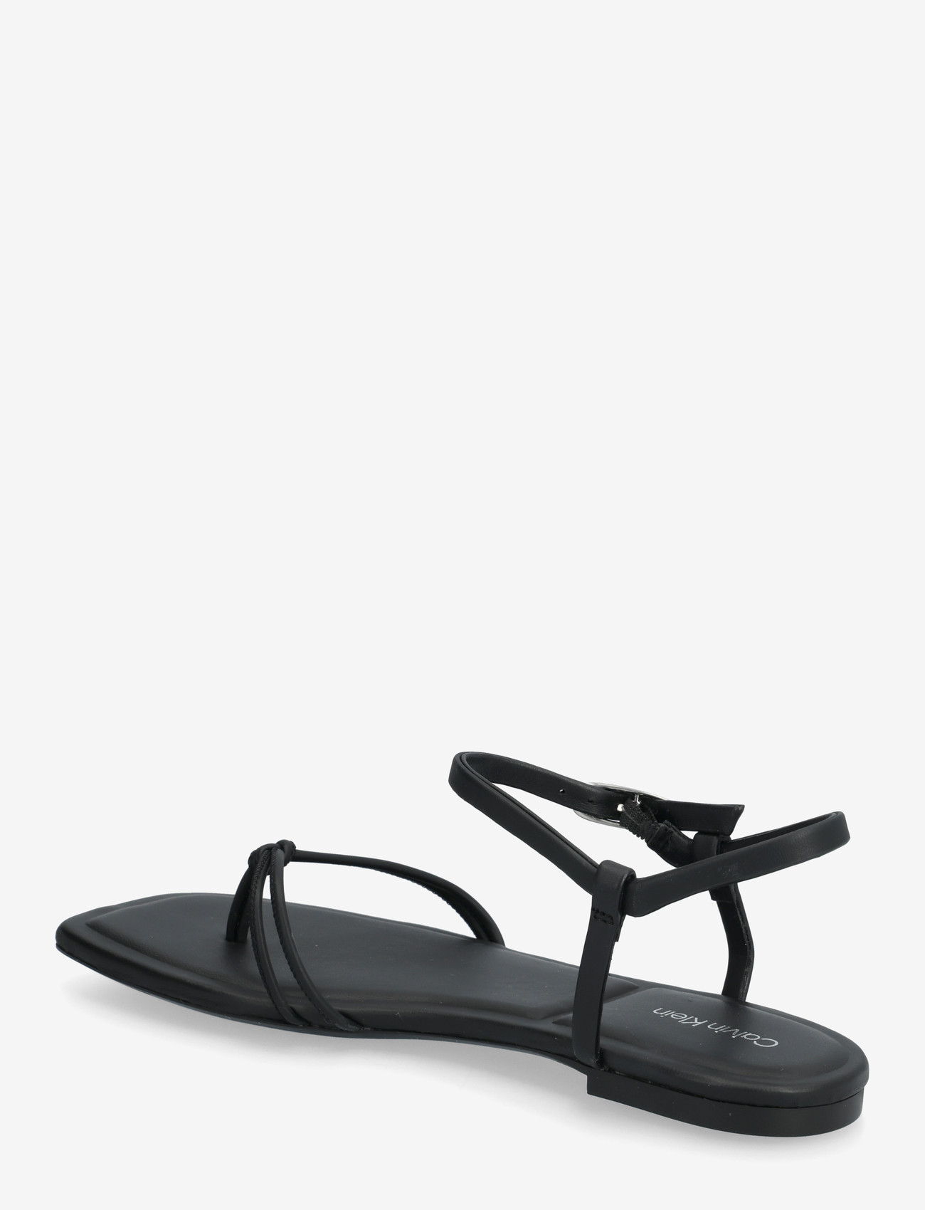 Calvin Klein - SQUARE FLAT SANDAL STRAP LTH - flade sandaler - triple black - 2