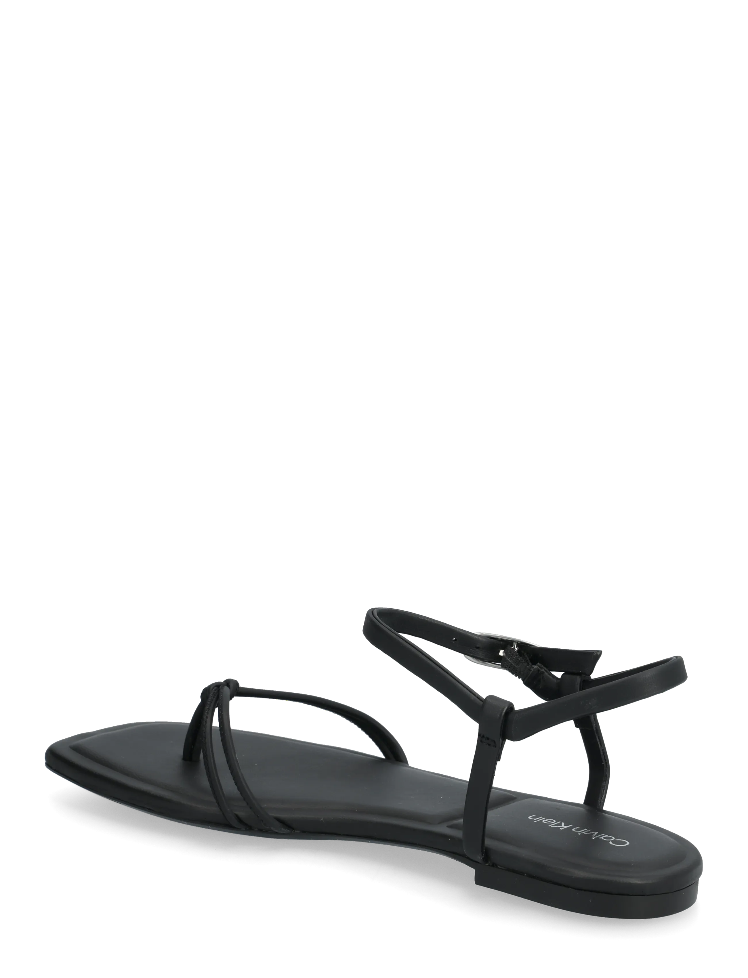 Calvin Klein - SQUARE FLAT SANDAL STRAP LTH - kontsata sandaalid - triple black - 2