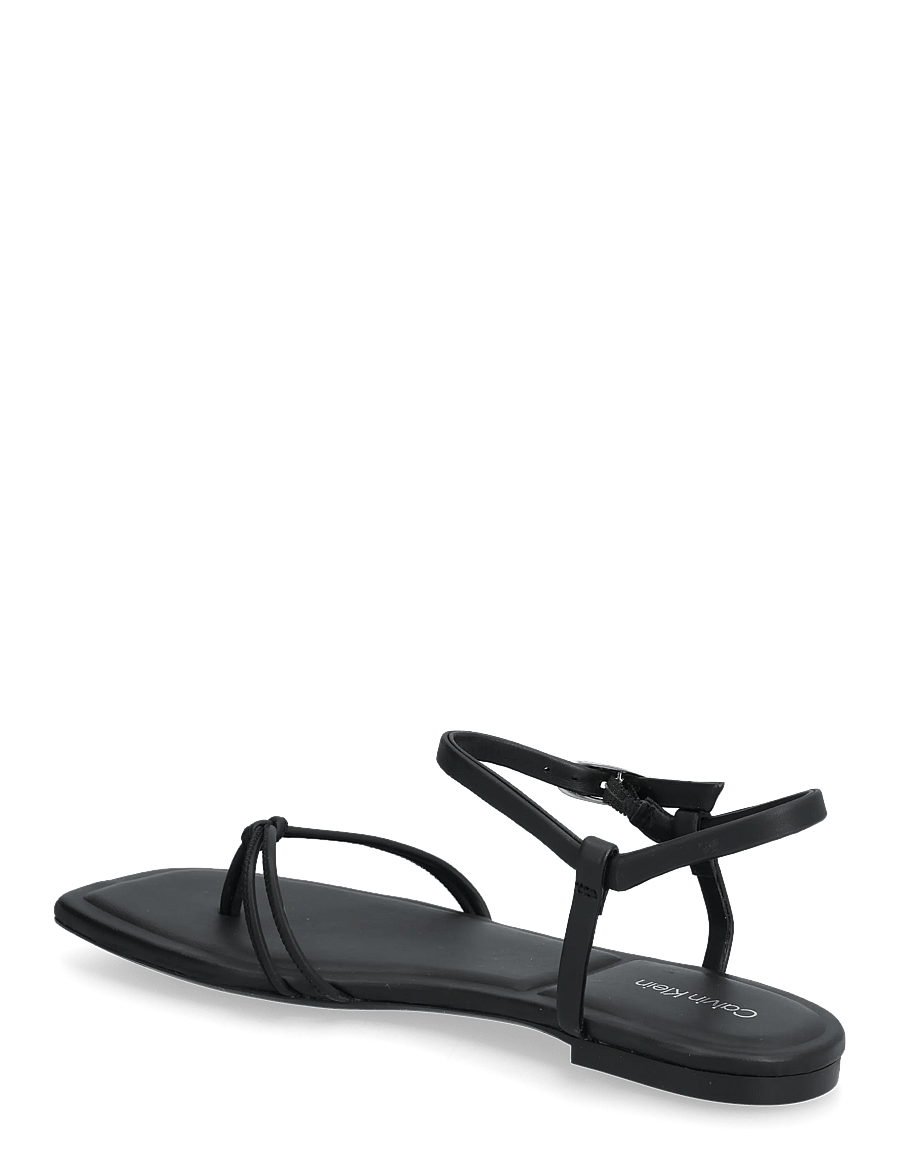 Calvin Klein - SQUARE FLAT SANDAL STRAP LTH - kontsata sandaalid - triple black - 2