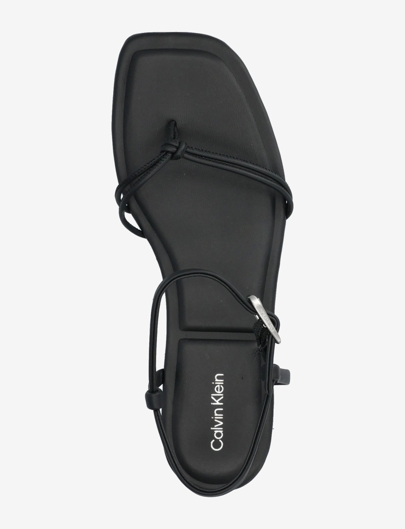 Calvin Klein - SQUARE FLAT SANDAL STRAP LTH - flade sandaler - triple black - 3