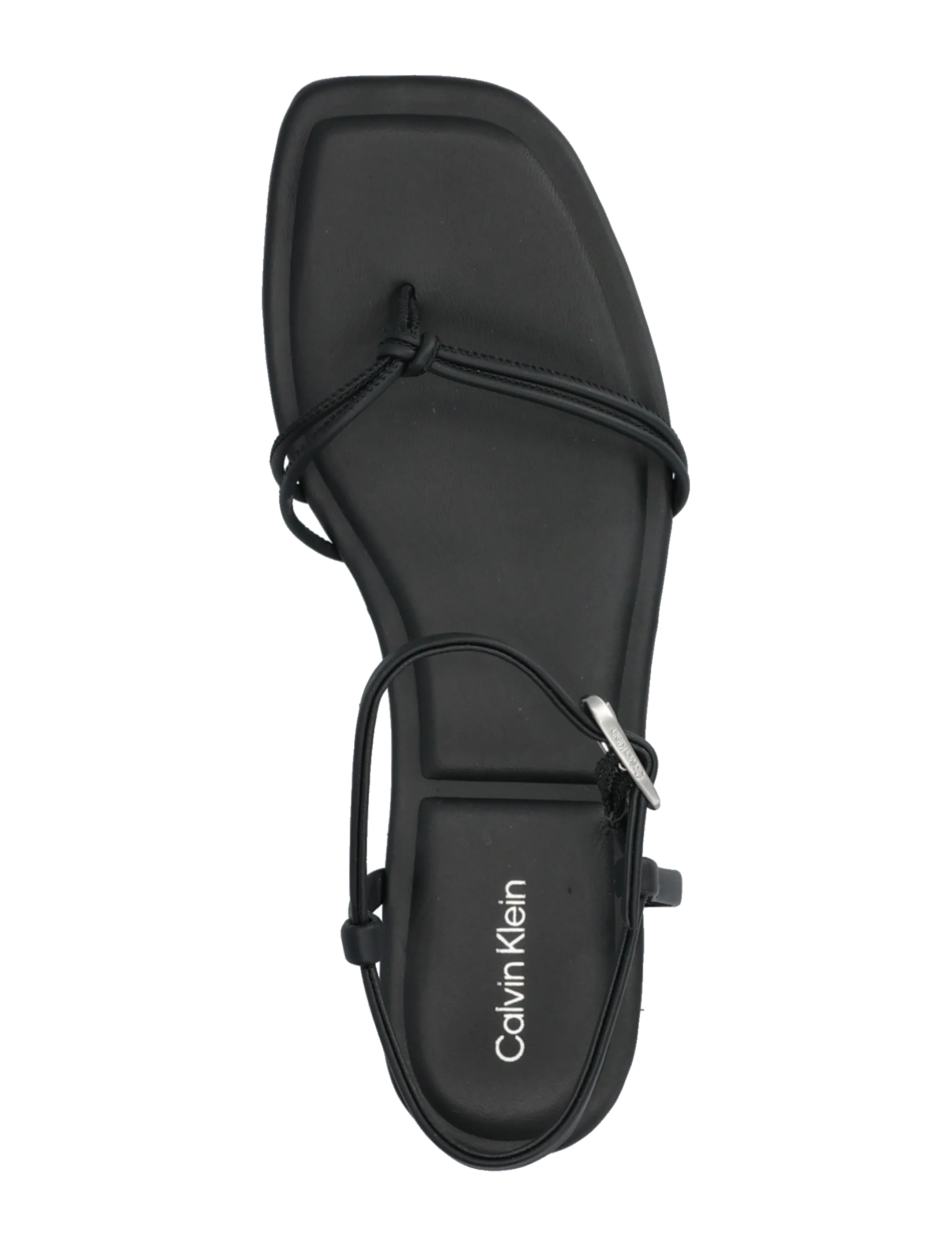 Calvin Klein - SQUARE FLAT SANDAL STRAP LTH - kontsata sandaalid - triple black - 3