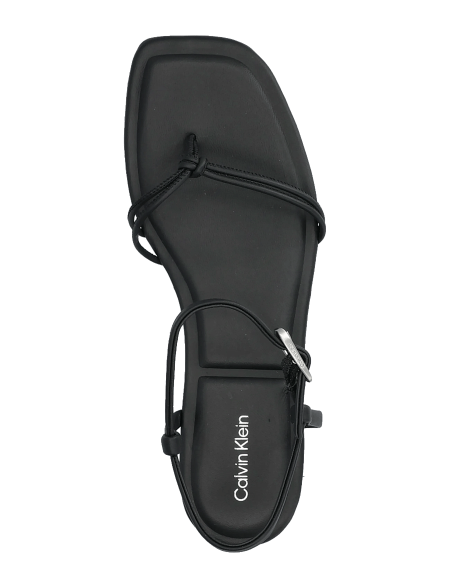 Calvin Klein - SQUARE FLAT SANDAL STRAP LTH - kontsata sandaalid - triple black - 3