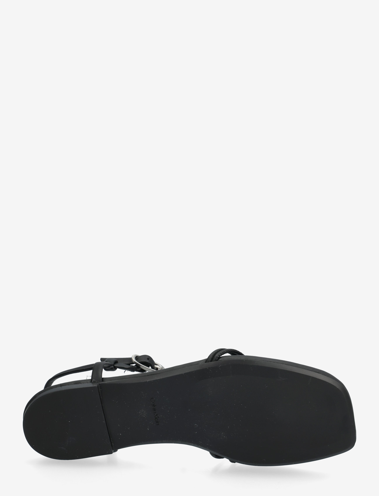 Calvin Klein - SQUARE FLAT SANDAL STRAP LTH - flade sandaler - triple black - 4