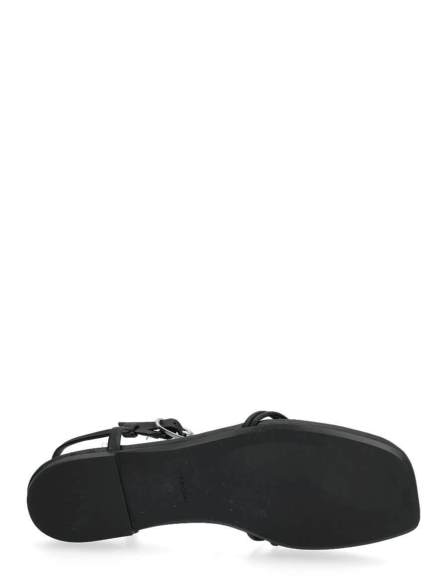 Calvin Klein - SQUARE FLAT SANDAL STRAP LTH - kontsata sandaalid - triple black - 4