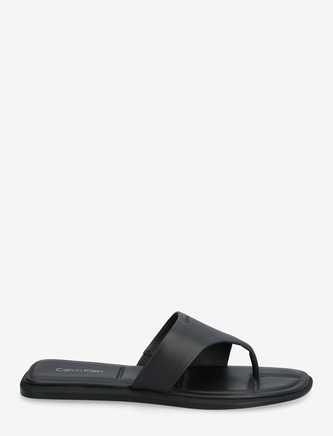 Calvin Klein - FLAT SANDAL THONG LTH - flade sandaler - triple black - 1