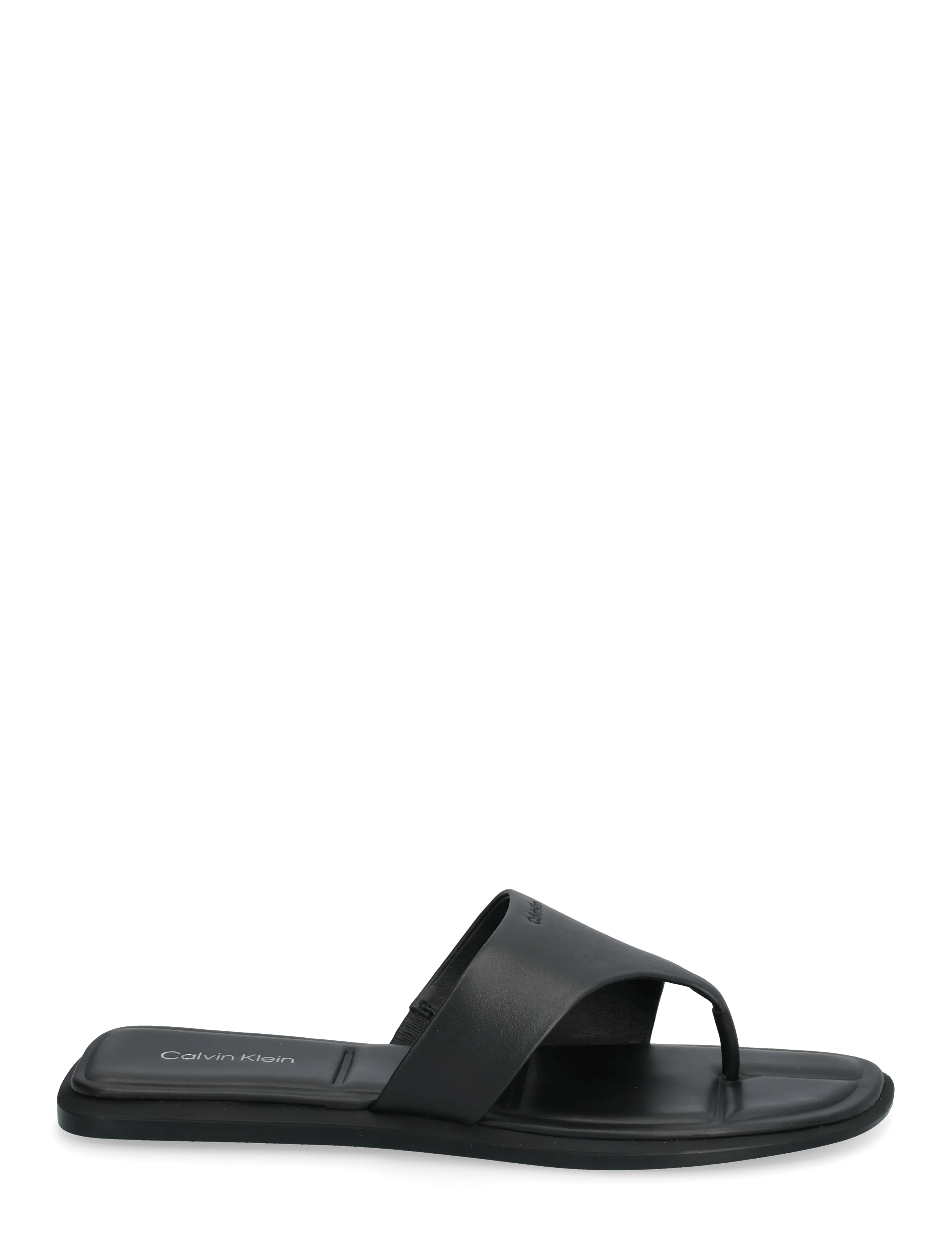 Calvin Klein - FLAT SANDAL THONG LTH - flache sandalen - triple black - 1
