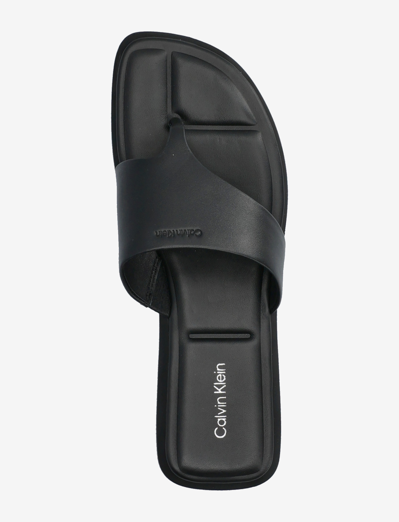 Calvin Klein - FLAT SANDAL THONG LTH - flade sandaler - triple black - 3