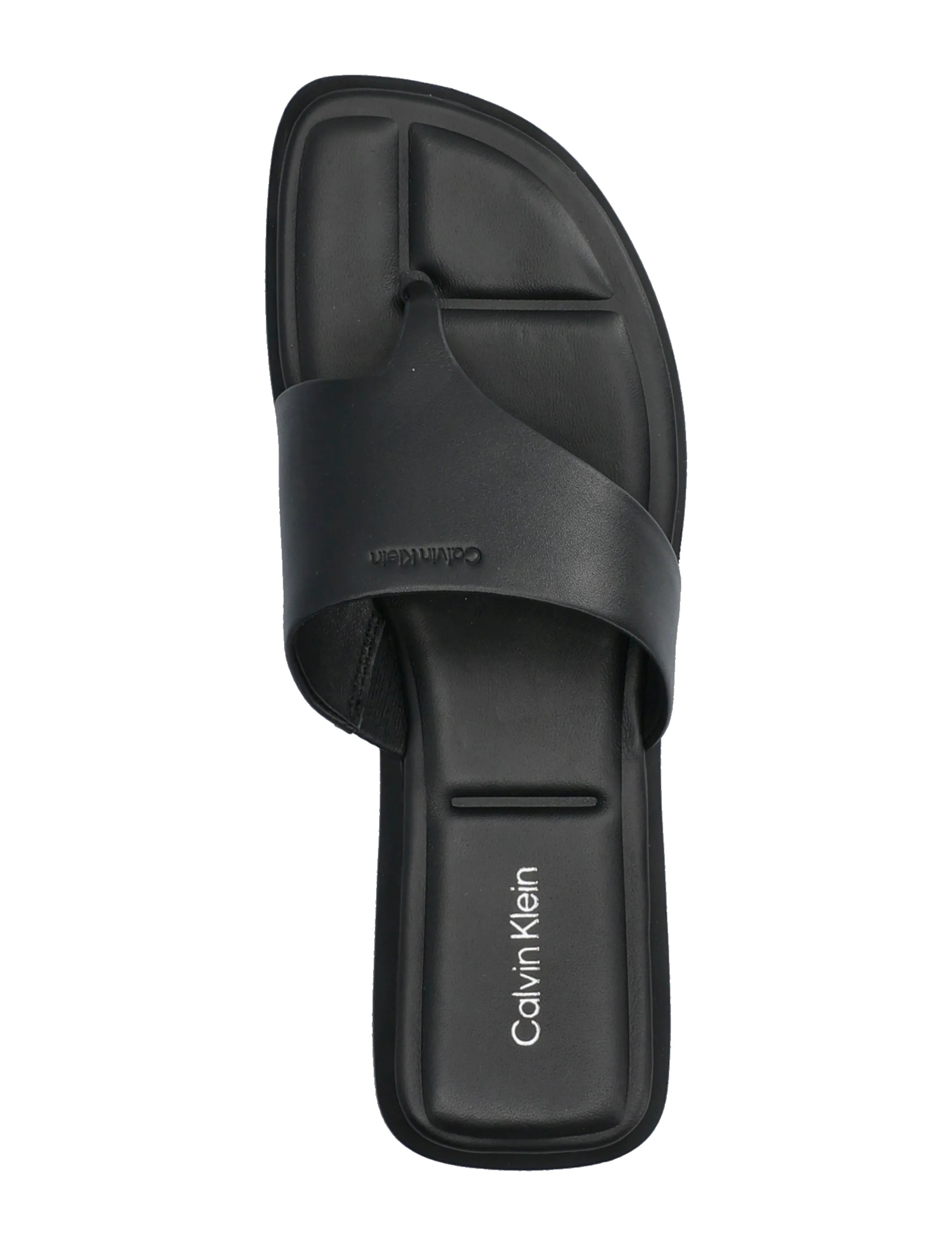 Calvin Klein - FLAT SANDAL THONG LTH - flache sandalen - triple black - 3