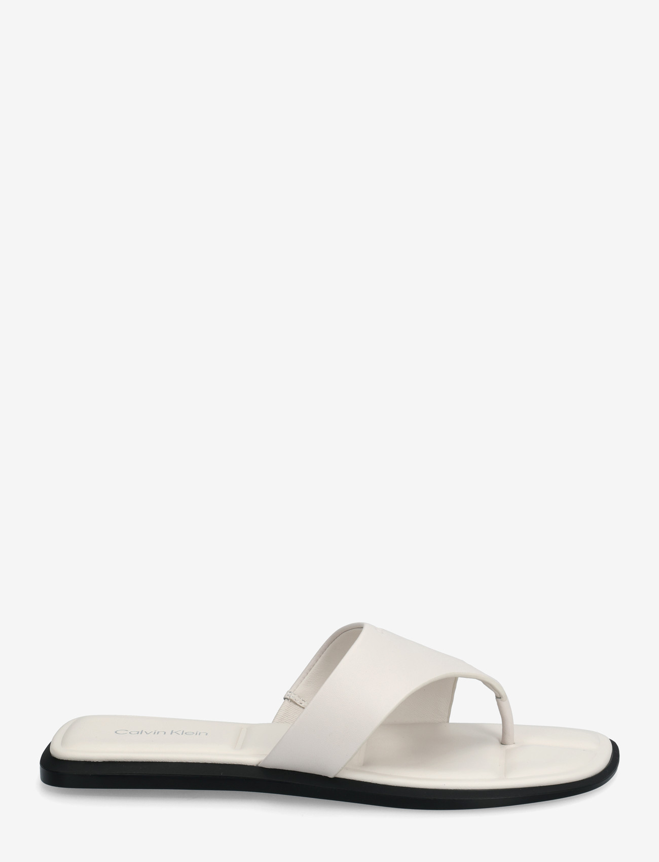 Calvin Klein - FLAT SANDAL THONG LTH - flade sandaler - white sand - 1