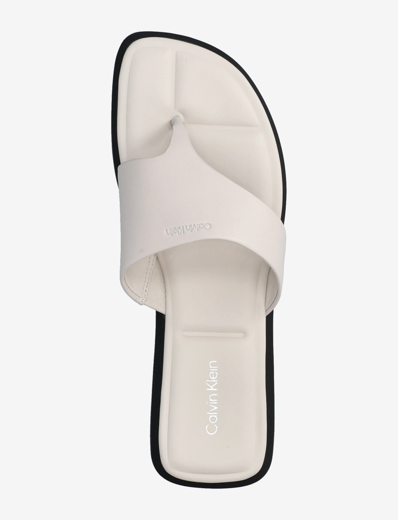 Calvin Klein - FLAT SANDAL THONG LTH - flade sandaler - white sand - 3