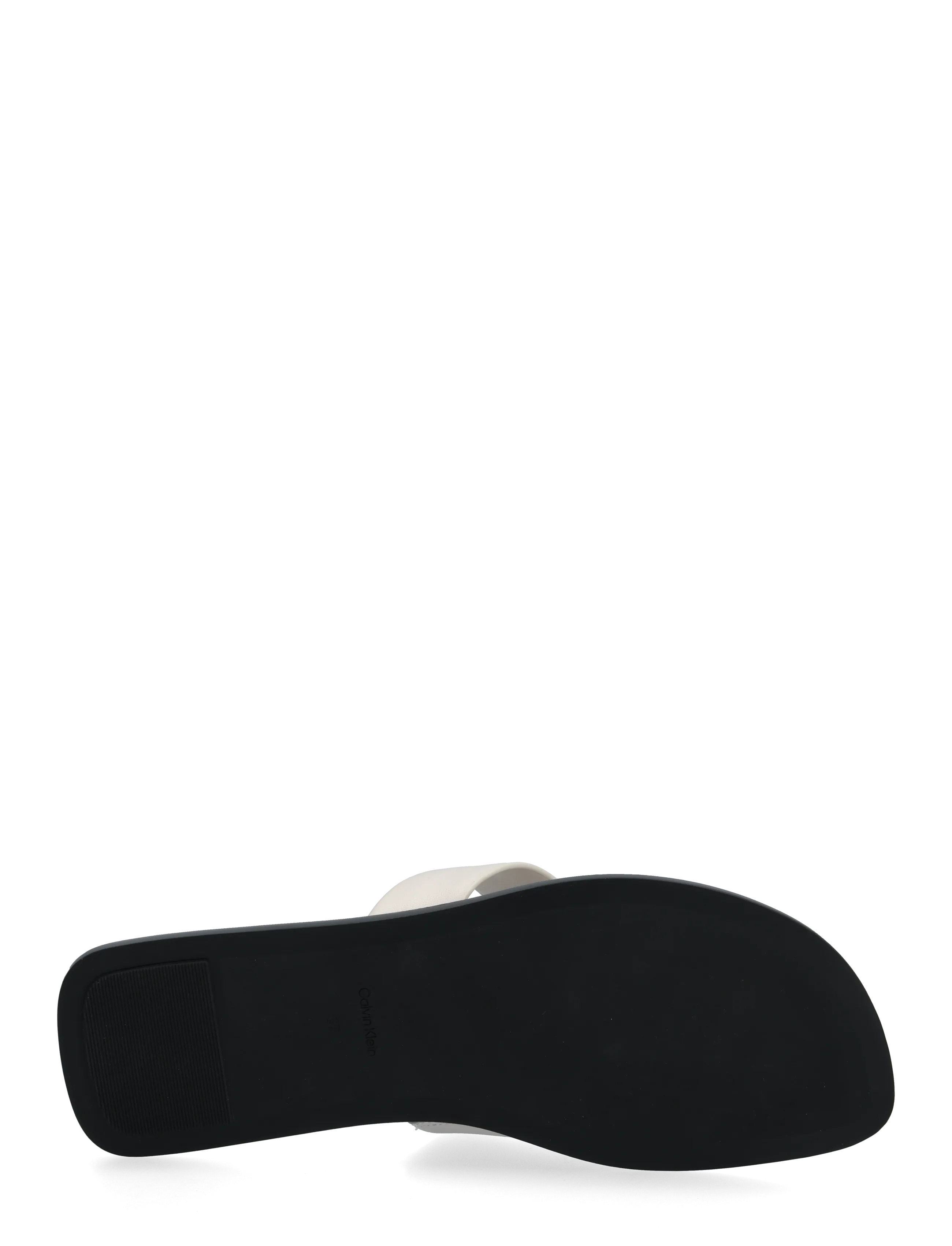 Calvin Klein - FLAT SANDAL THONG LTH - kontsata sandaalid - white sand - 4