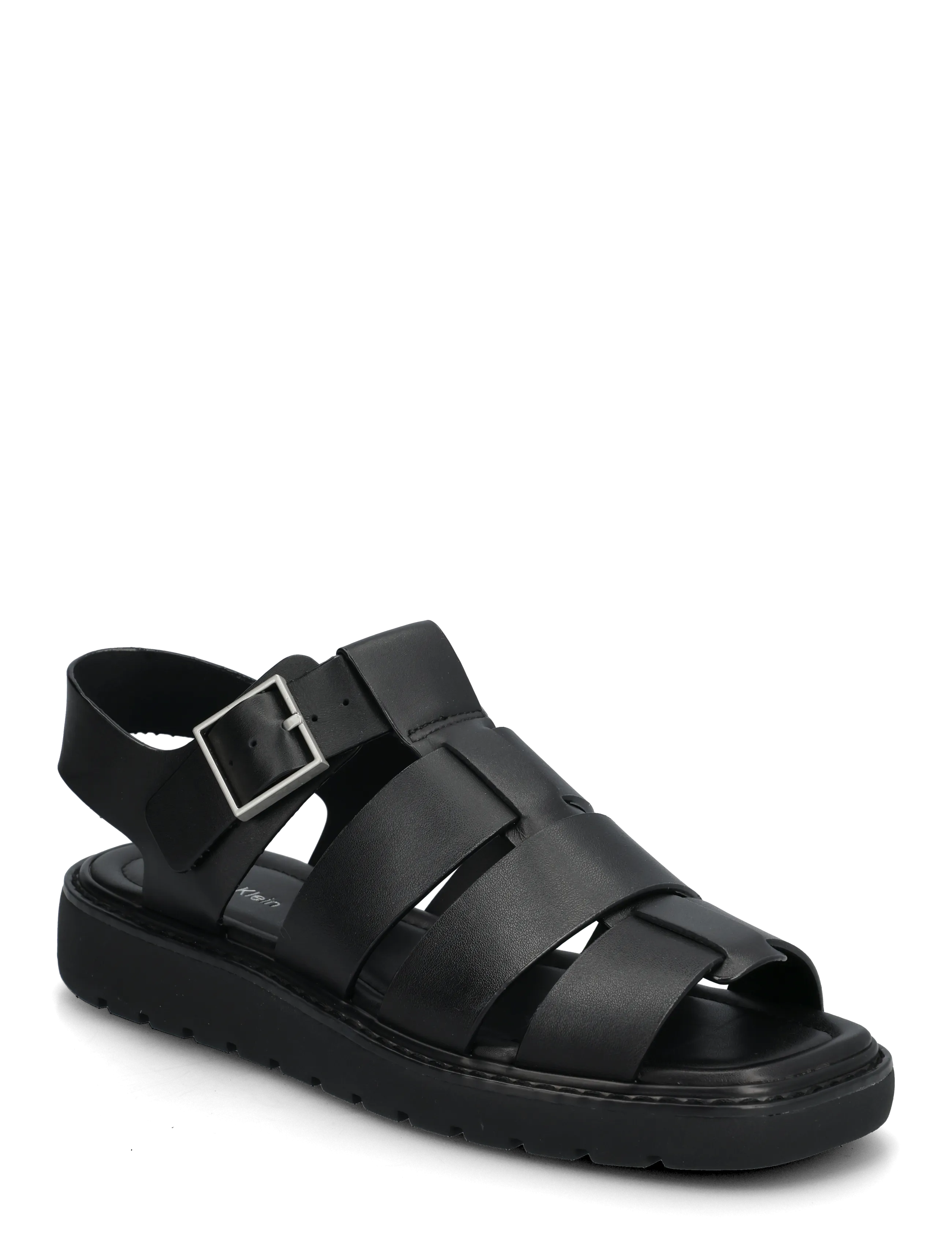 Calvin Klein SQ MOLDED SNDL FISHER LTH - Sandaalid - TRIPLE BLACK / black