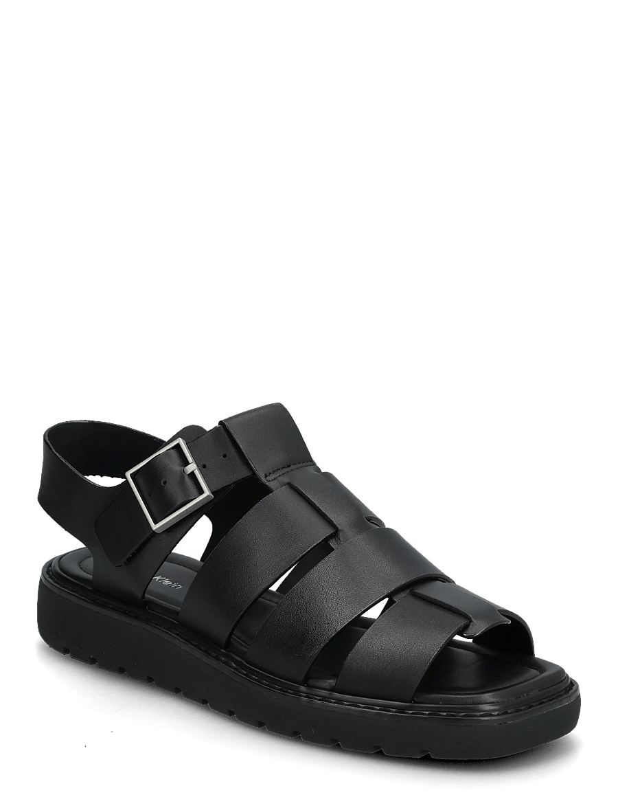 Calvin Klein - SQ MOLDED SNDL FISHER LTH - plateau-sandalen - triple black - 0