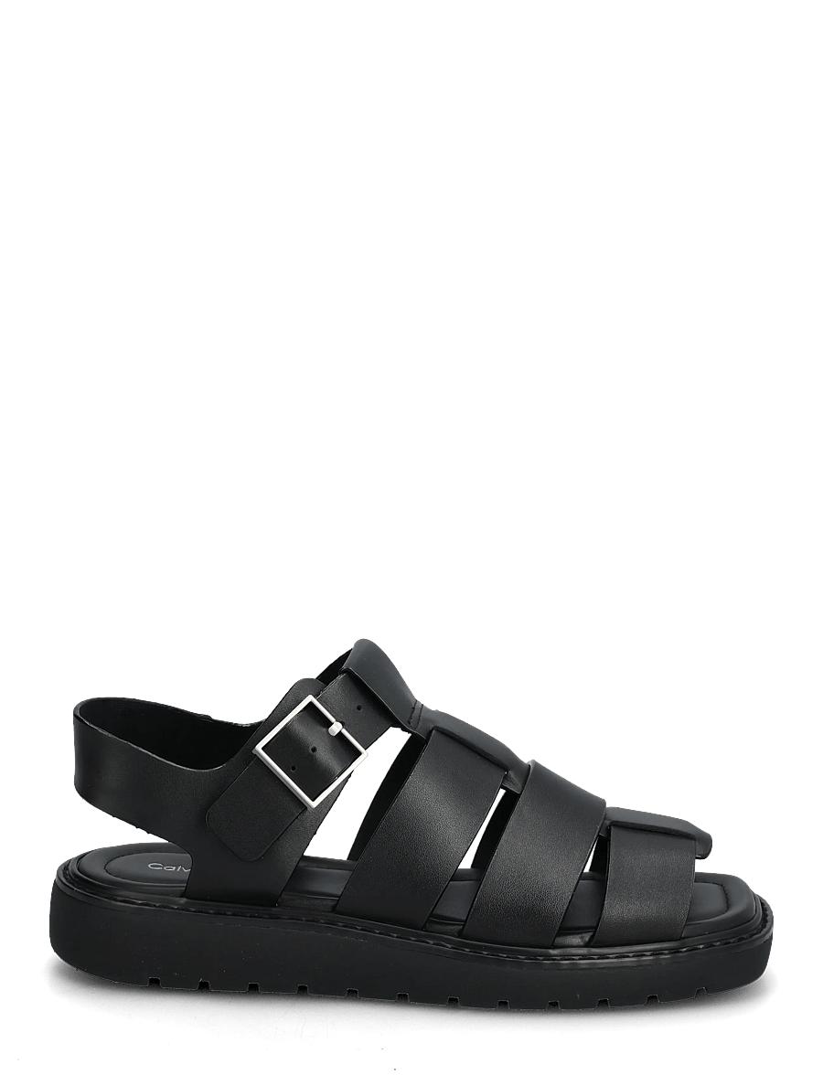 Calvin Klein - SQ MOLDED SNDL FISHER LTH - plateau-sandalen - triple black - 1