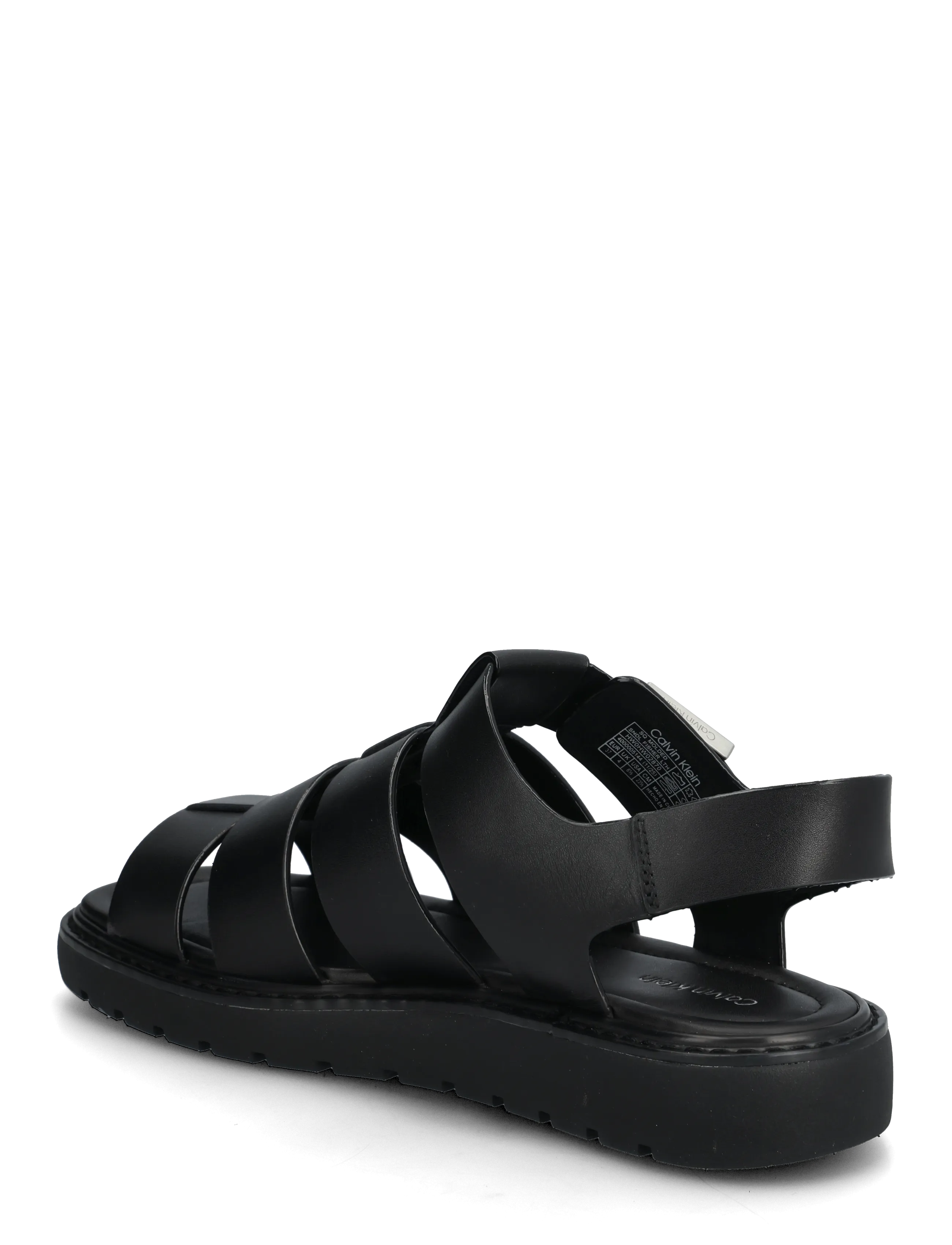 Calvin Klein - SQ MOLDED SNDL FISHER LTH - platåsandaler - triple black - 2