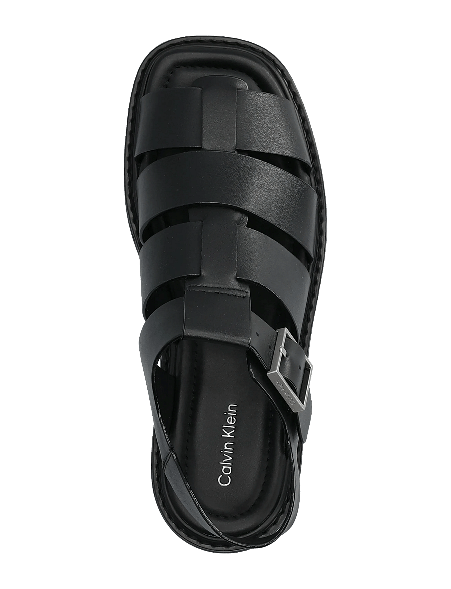 Calvin Klein - SQ MOLDED SNDL FISHER LTH - plateau-sandalen - triple black - 3