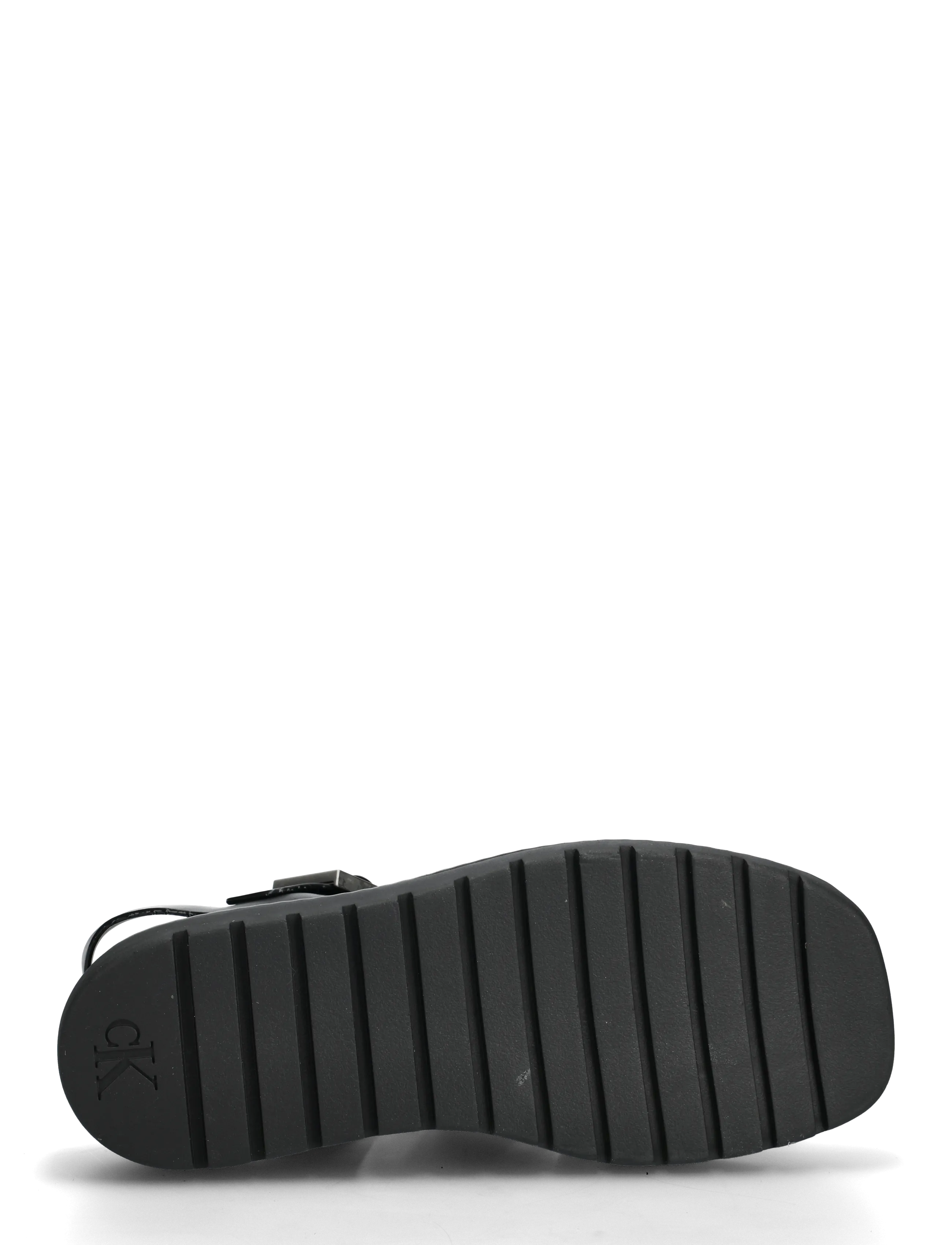 Calvin Klein - SQ MOLDED SNDL FISHER LTH - platåsandaler - triple black - 4
