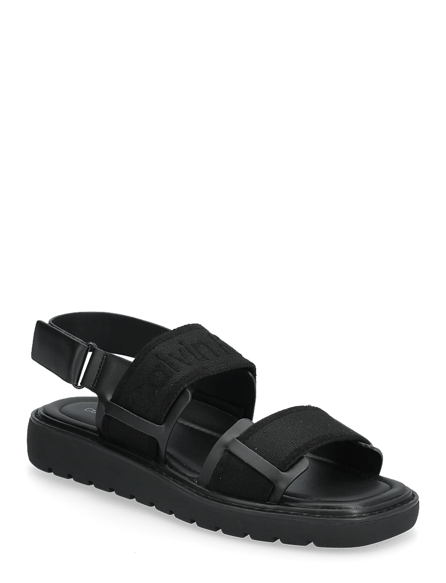 Calvin Klein - SQ MOLDED SANDAL WEBB - madalad sandaalid - triple black - 0