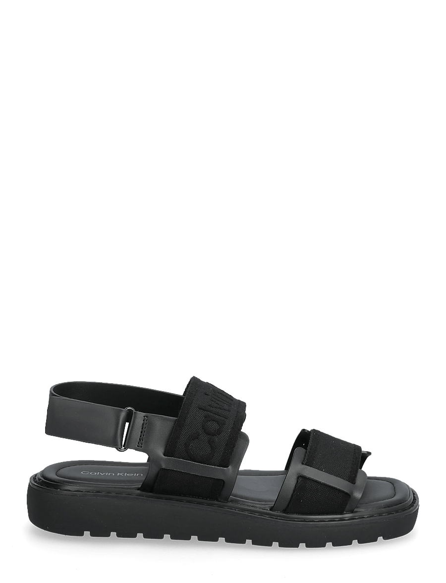 Calvin Klein - SQ MOLDED SANDAL WEBB - madalad sandaalid - triple black - 1
