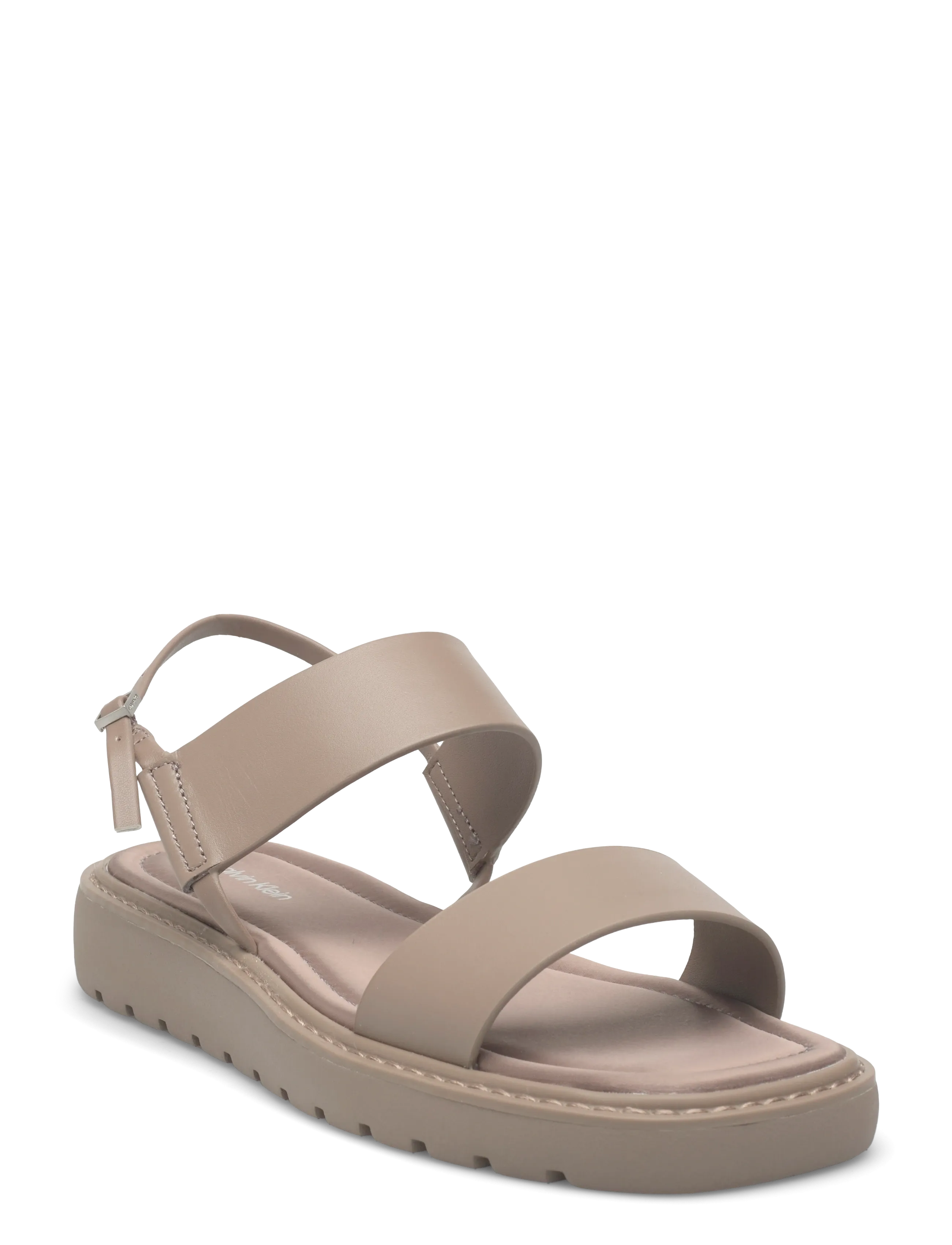 Calvin Klein SQ MOLDED SANDAL SLIN LTH - Calvin Klein - DESERT TAUPE / beige