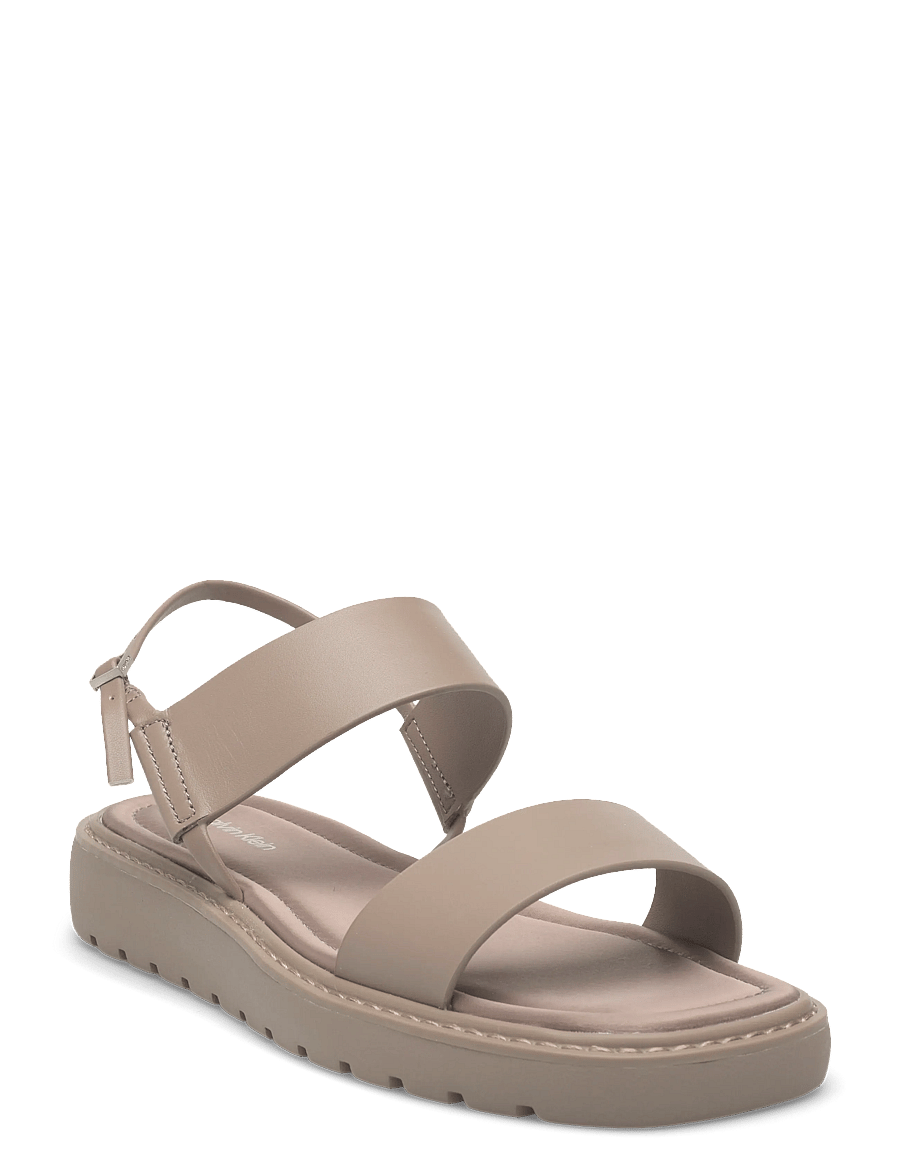 Calvin Klein - SQ MOLDED SANDAL SLIN LTH - plateau-sandalen - desert taupe - 0
