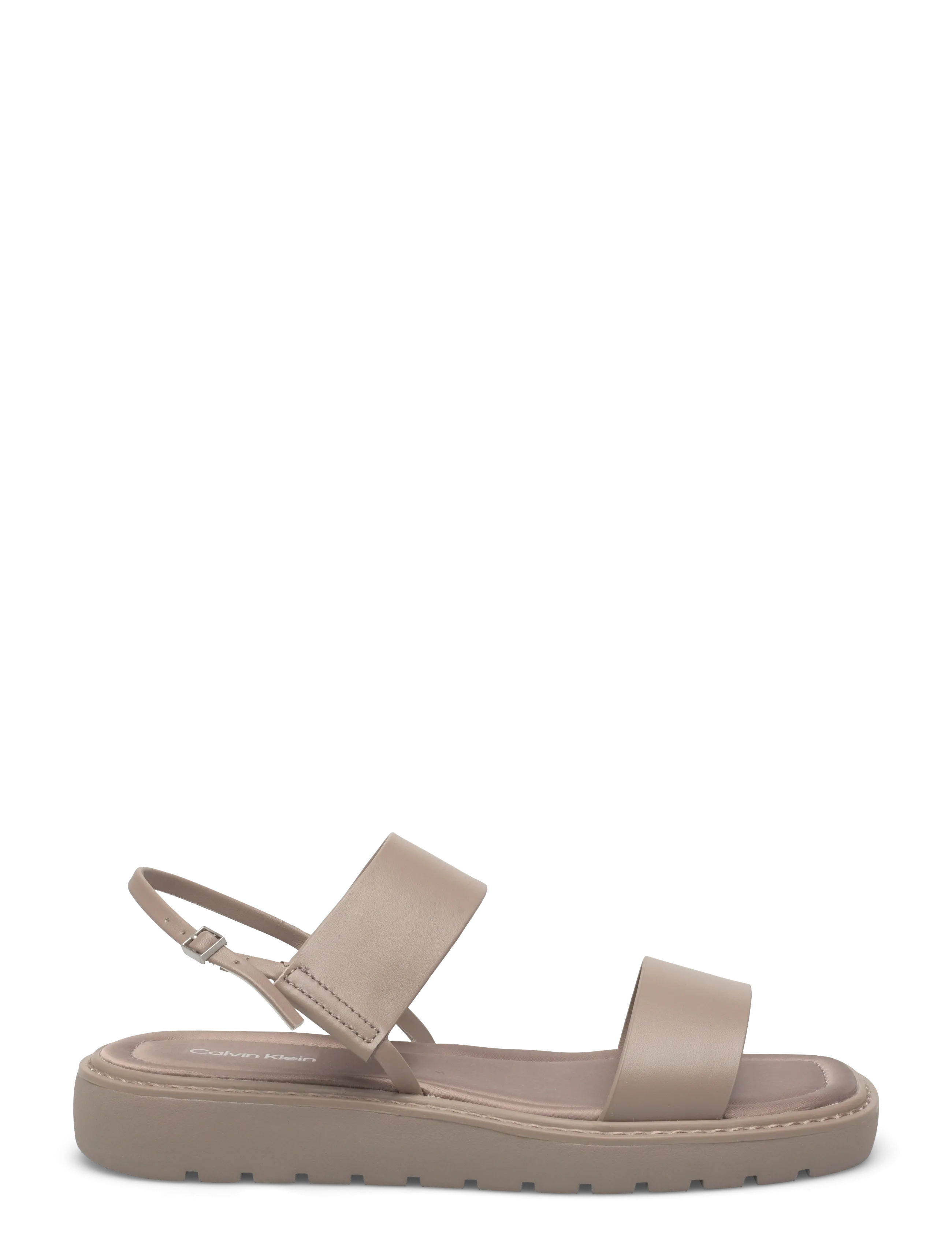 Calvin Klein - SQ MOLDED SANDAL SLIN LTH - Þykkbotna sandalar - desert taupe - 1
