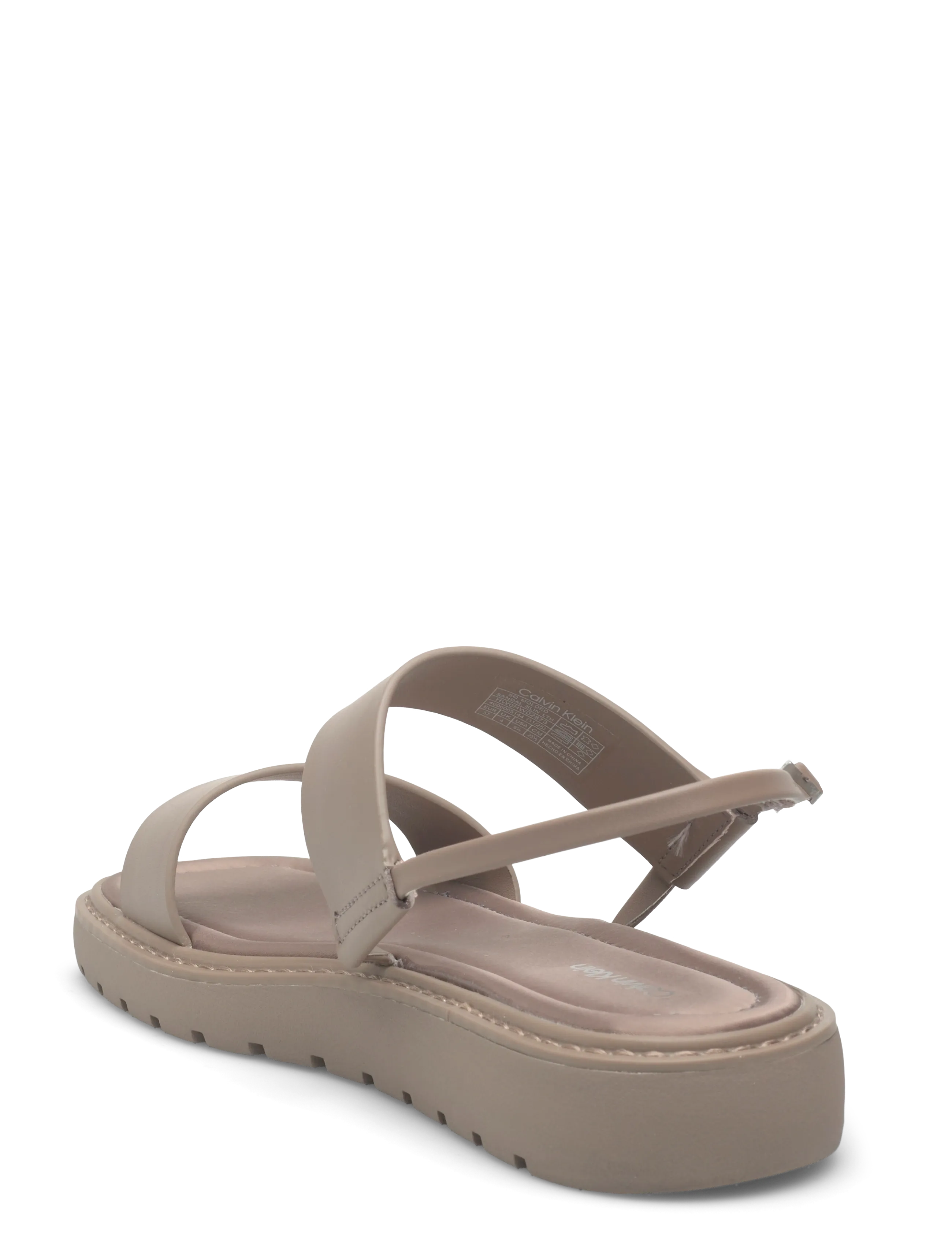 Calvin Klein - SQ MOLDED SANDAL SLIN LTH - Þykkbotna sandalar - desert taupe - 2