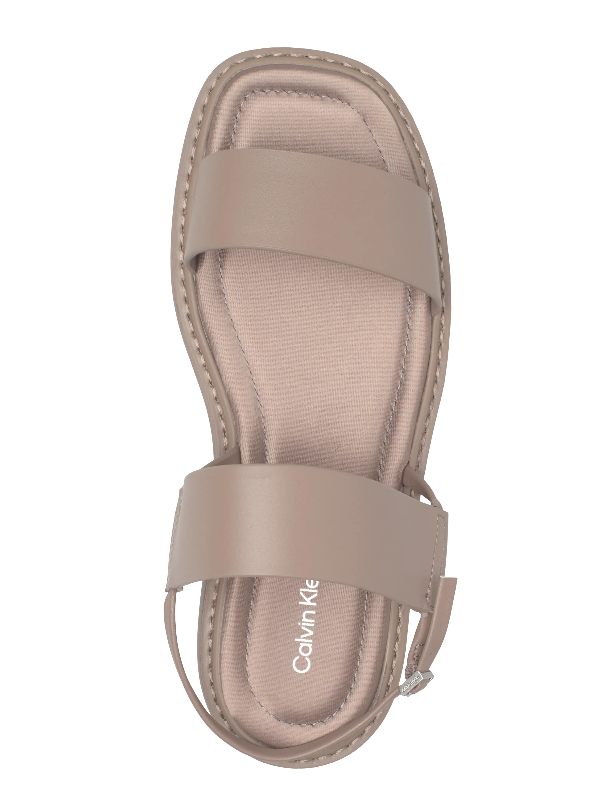 Calvin Klein - SQ MOLDED SANDAL SLIN LTH - Þykkbotna sandalar - desert taupe - 3