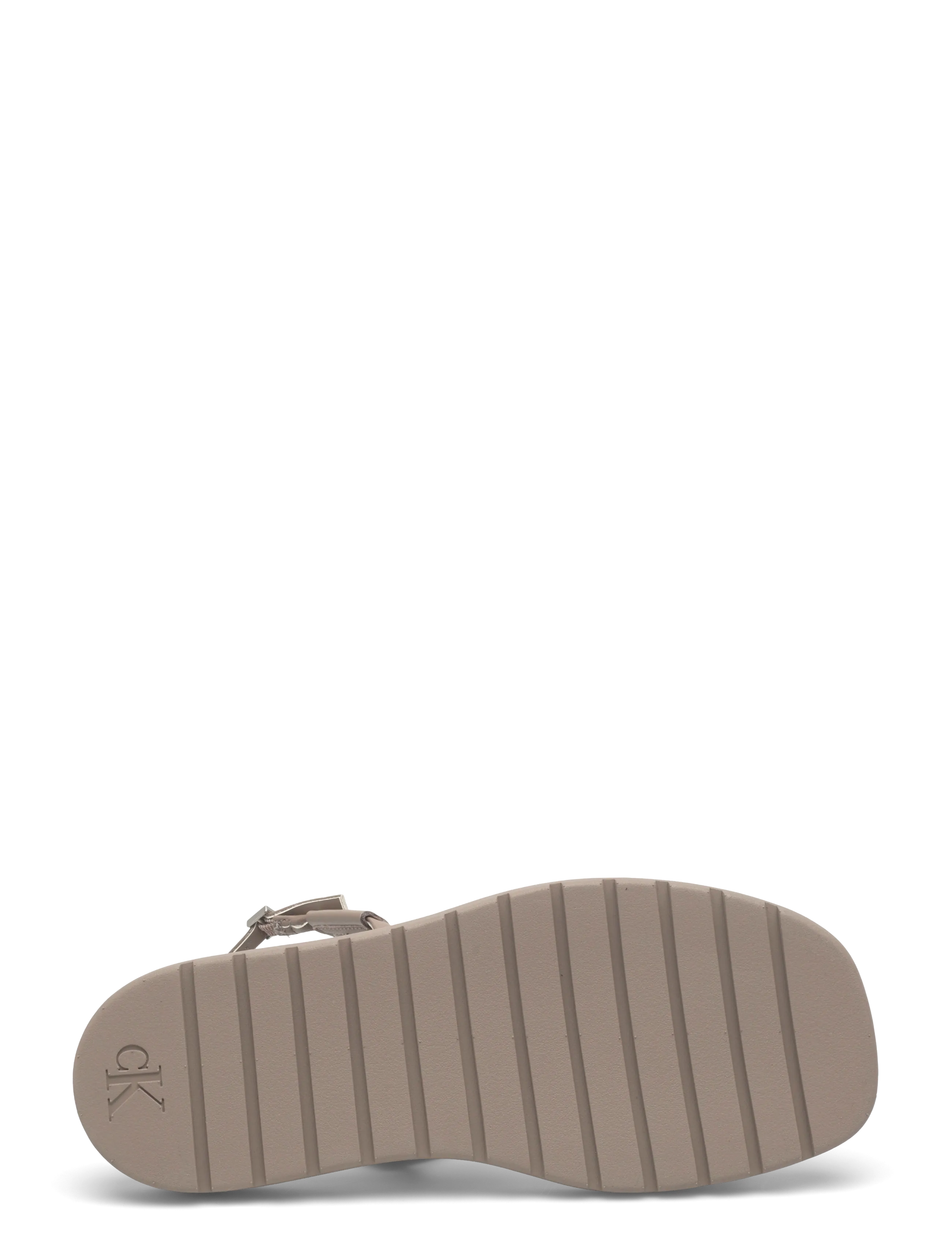 Calvin Klein - SQ MOLDED SANDAL SLIN LTH - Þykkbotna sandalar - desert taupe - 4