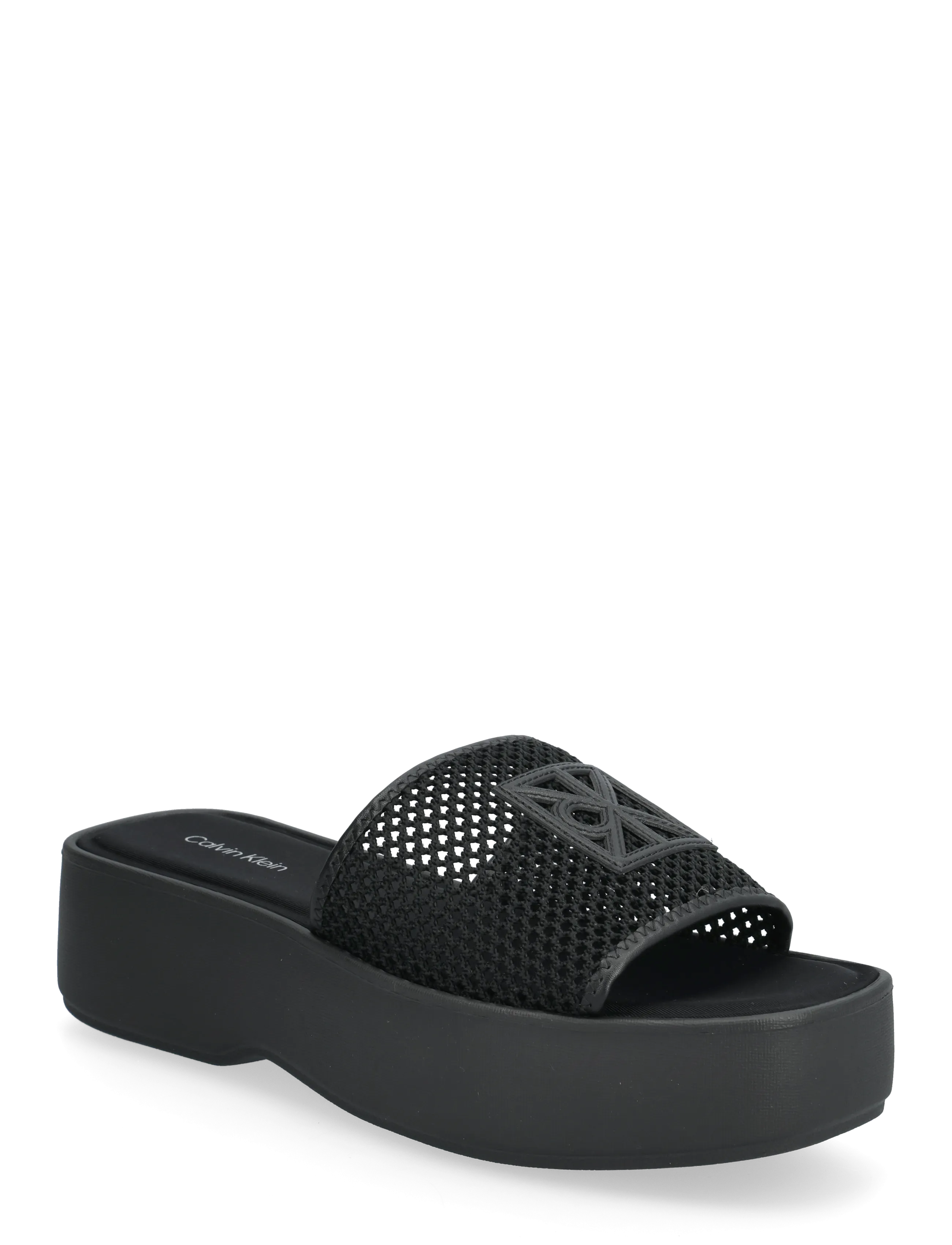 Calvin Klein FLATFORM SNDL MESH - Skór - TRIPLE BLACK / black