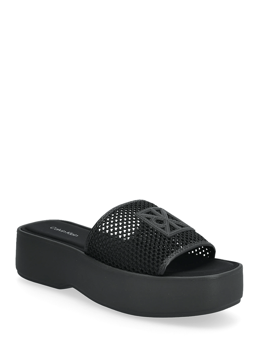 Calvin Klein - FLATFORM SNDL MESH - plateau-sandalen - triple black - 0