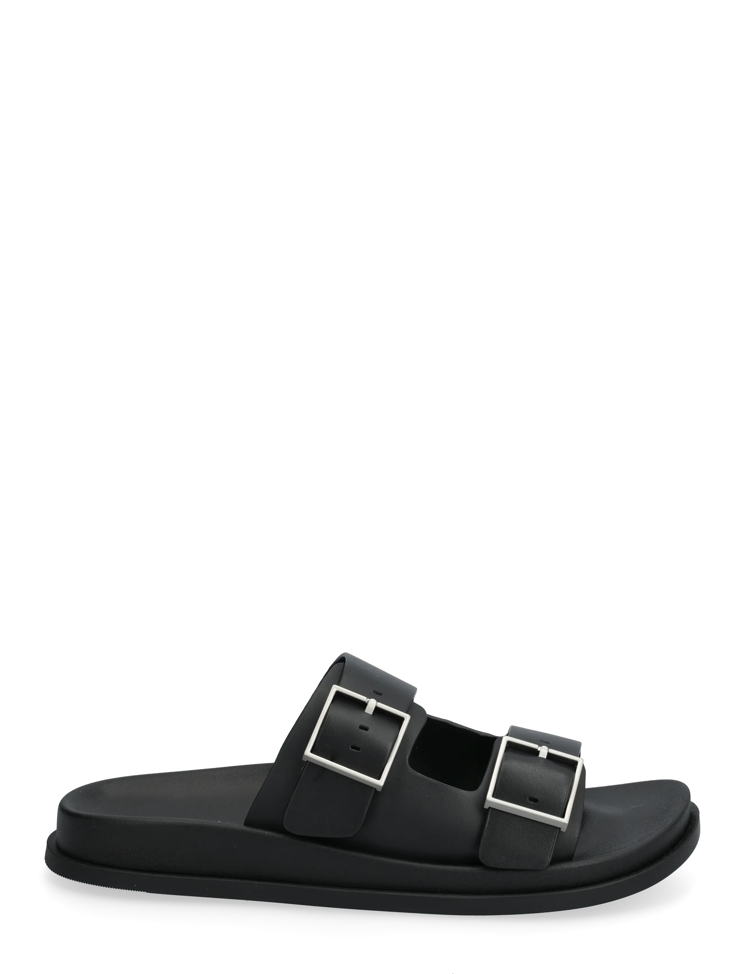 Calvin Klein - CITY SANDAL BUCKLE LTH - flade sandaler - triple black - 1