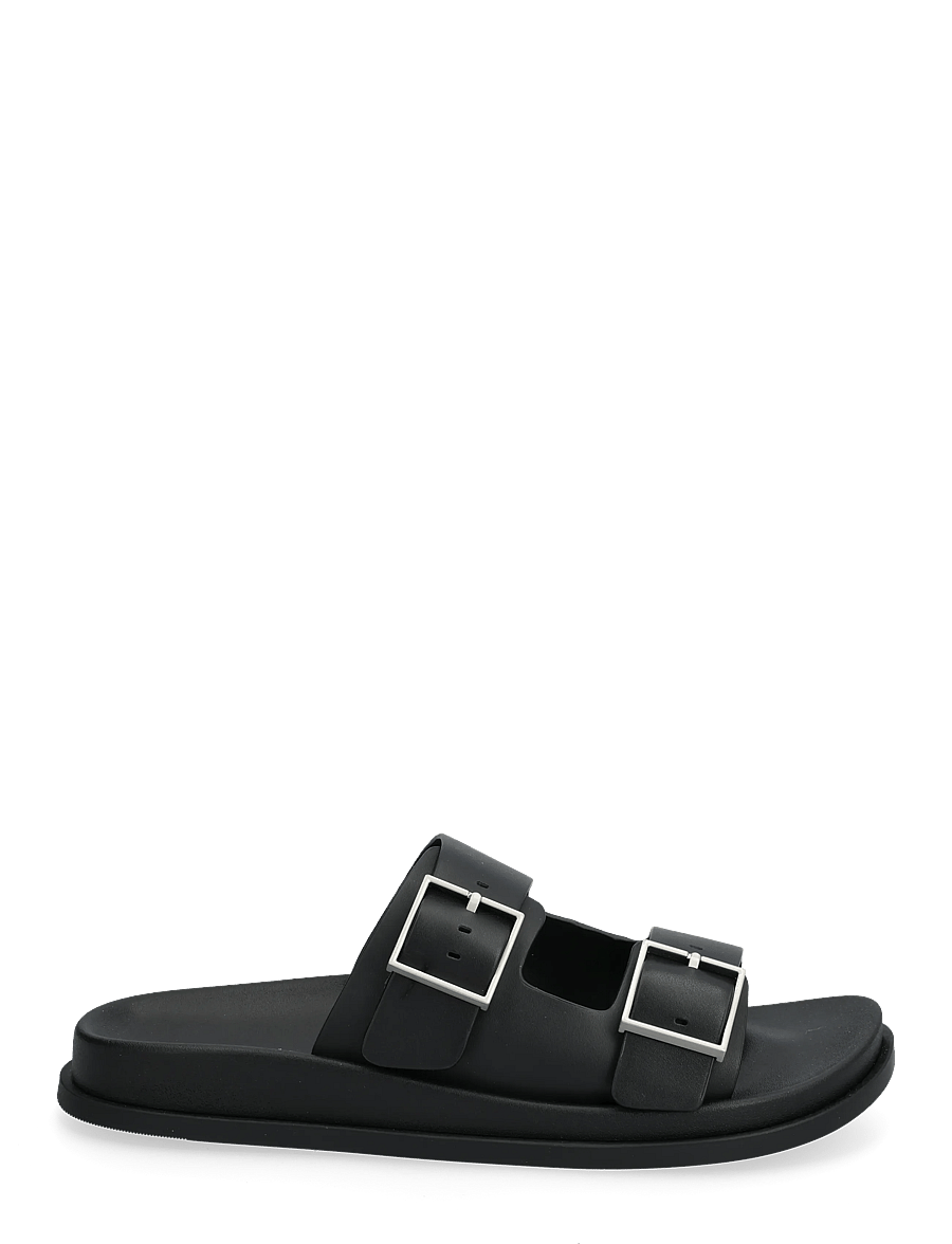 Calvin Klein - CITY SANDAL BUCKLE LTH - flade sandaler - triple black - 1